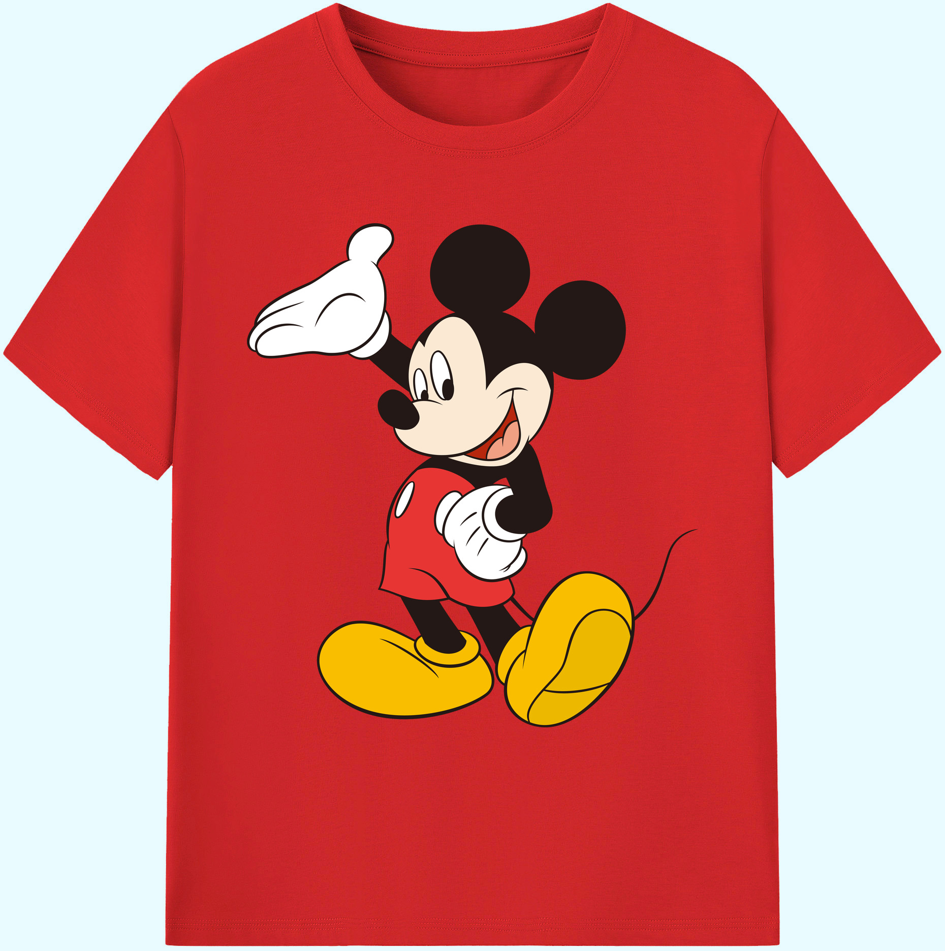 ミッキーマウス Mickey Mouse 綿100％ メンズ半袖Tシャツ｜肌触りやわらか＆通気性