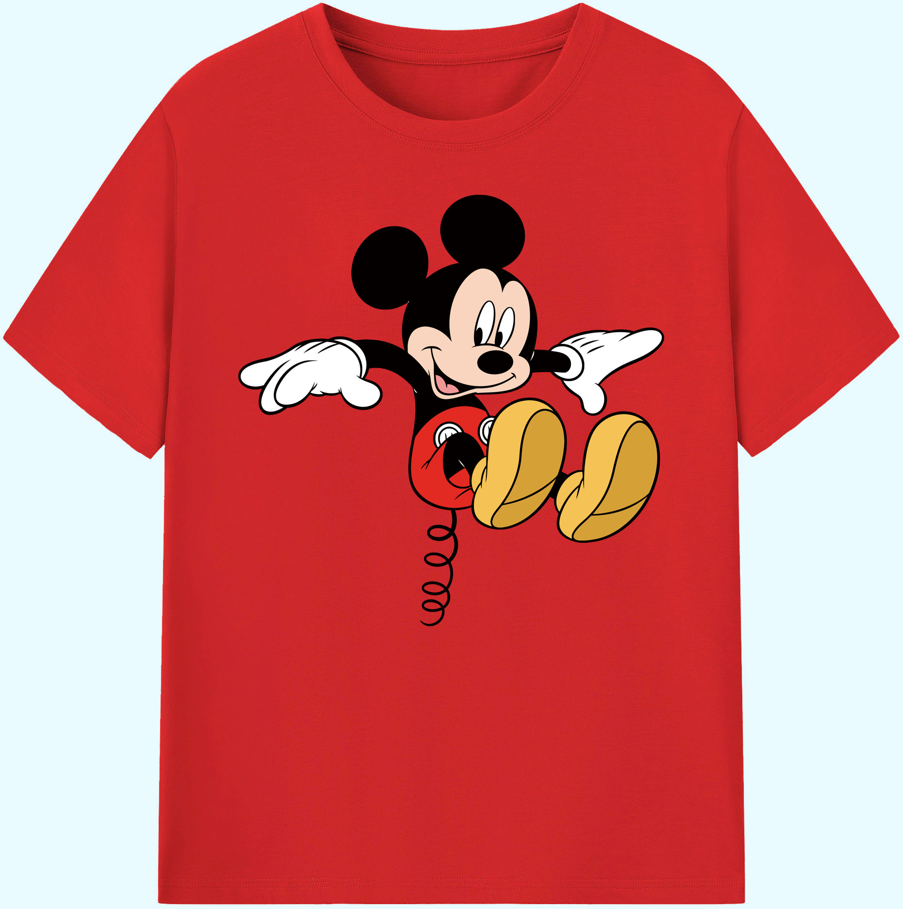 ミッキーマウス Mickey Mouse 綿100％ メンズ半袖Tシャツ｜肌触りやわらか＆通気性