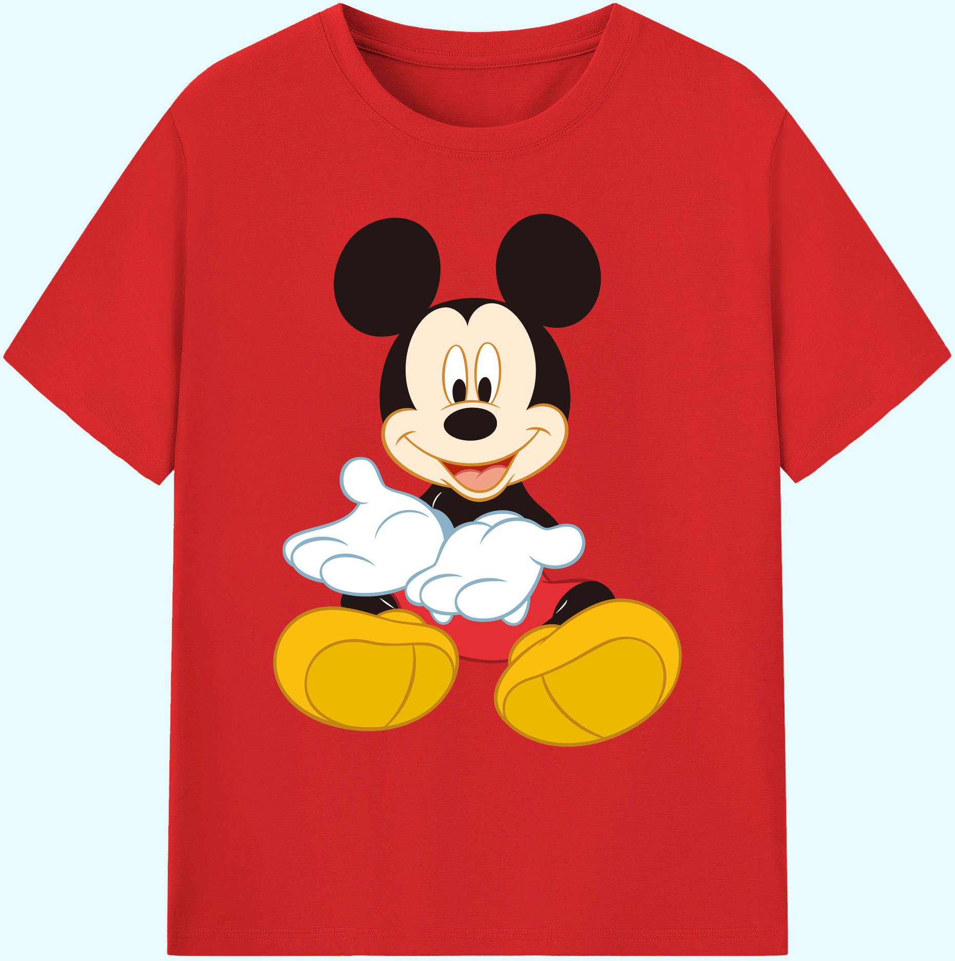 ミッキーマウス Mickey Mouse 綿100％ メンズ半袖Tシャツ｜肌触りやわらか＆通気性