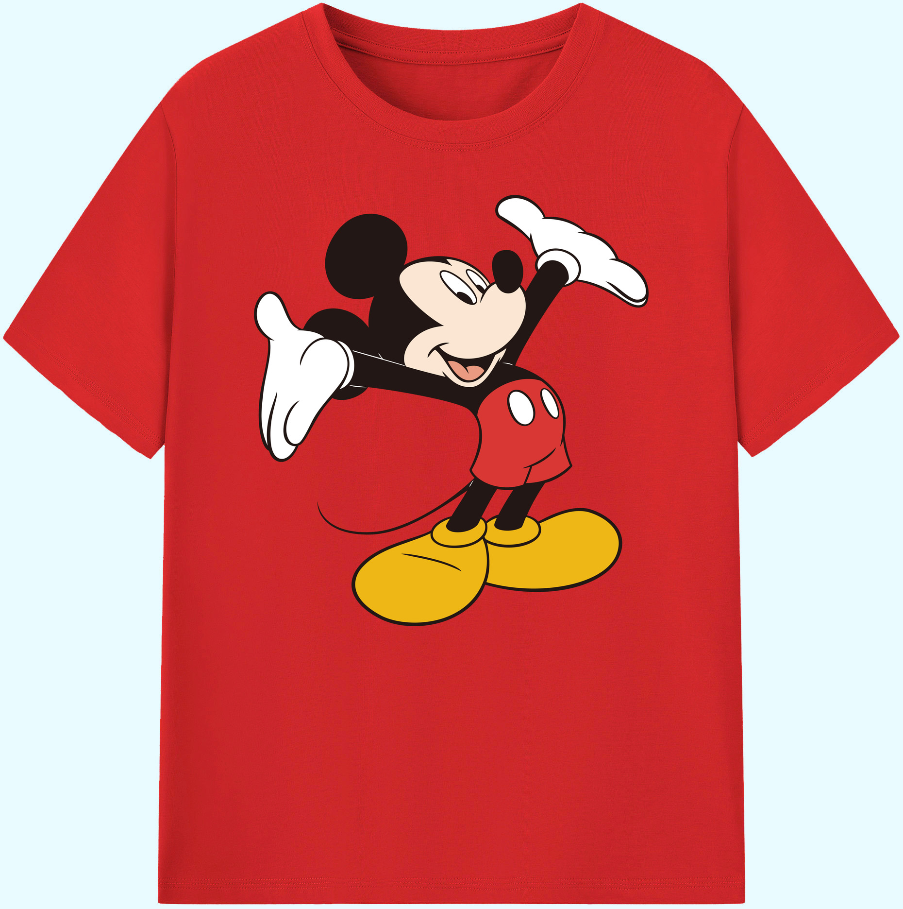 ミッキーマウス Mickey Mouse 綿100％ メンズ半袖Tシャツ｜肌触りやわらか＆通気性