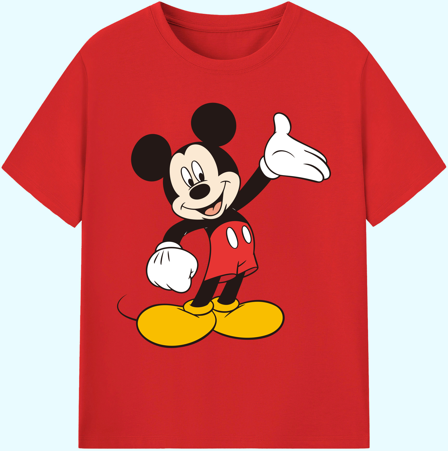 ミッキーマウス Mickey Mouse 綿100％ メンズ半袖Tシャツ｜肌触りやわらか＆通気性