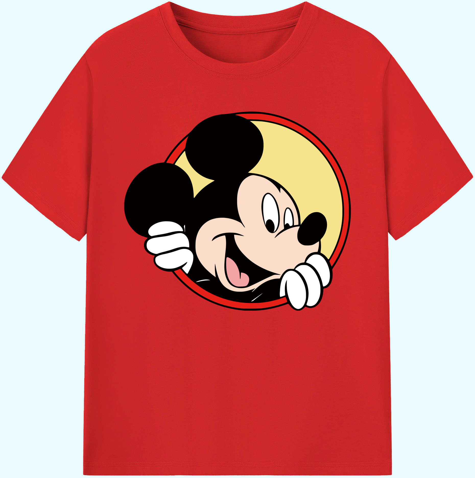 ミッキーマウス Mickey Mouse 綿100％ メンズ半袖Tシャツ｜肌触りやわらか＆通気性