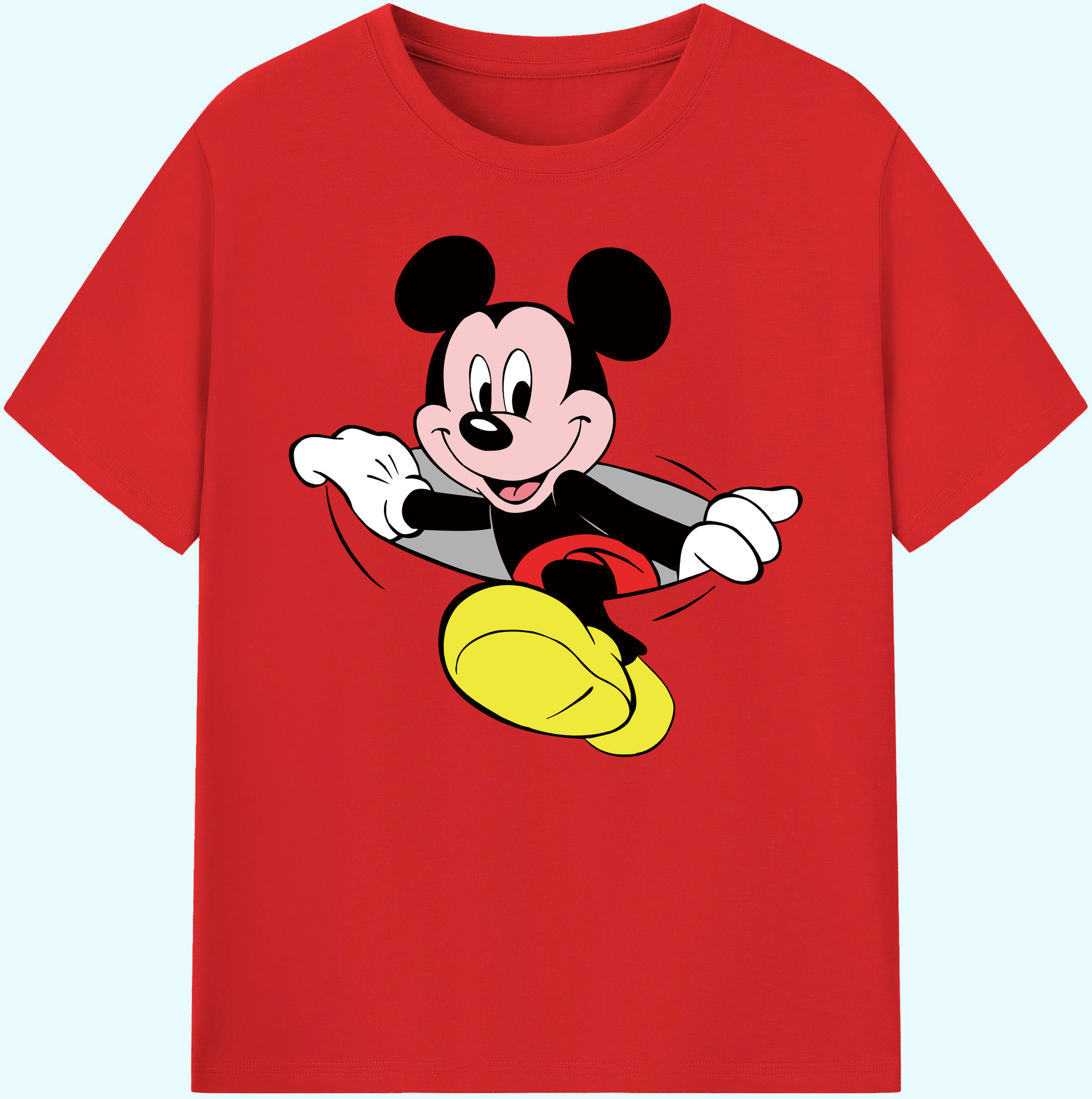 ミッキーマウス Mickey Mouse 綿100％ メンズ半袖Tシャツ｜肌触りやわらか＆通気性