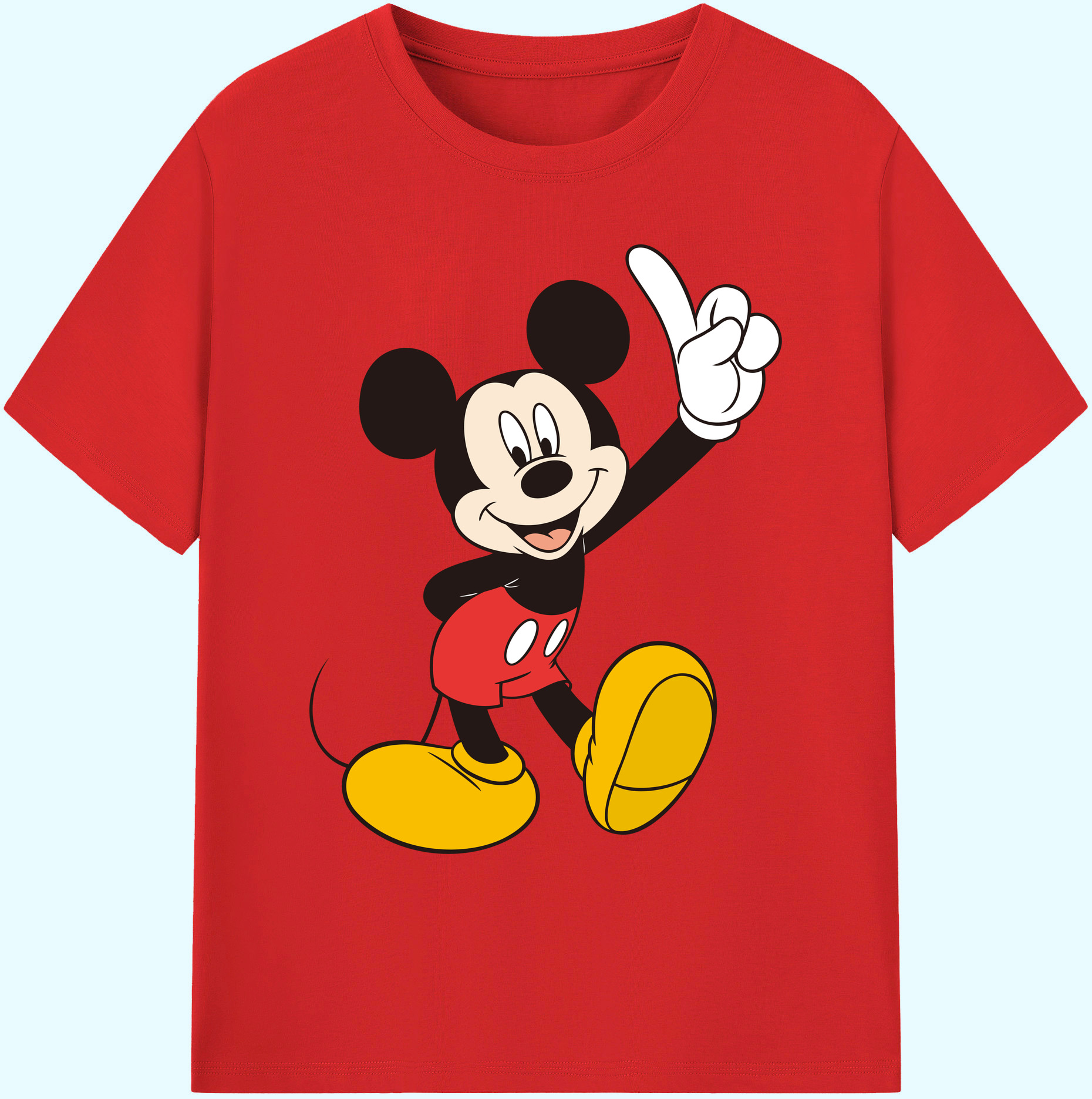 ミッキーマウス Mickey Mouse 綿100％ メンズ半袖Tシャツ｜肌触りやわらか＆通気性