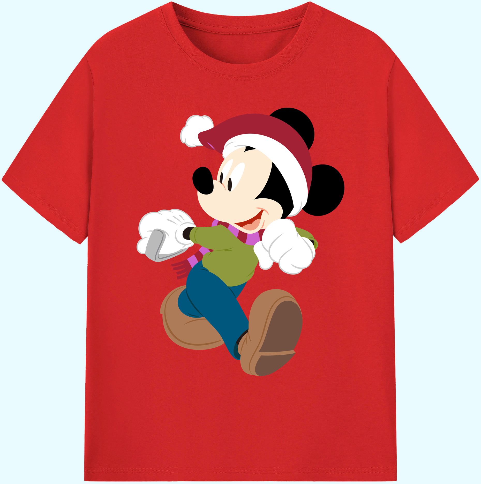 ミッキーマウス Mickey Mouse 綿100％ メンズ半袖Tシャツ｜肌触りやわらか＆通気性