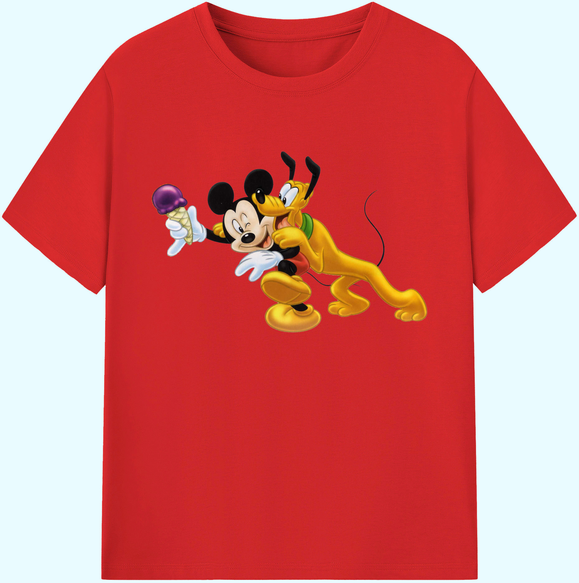 ミッキーマウス Mickey Mouse 綿100％ メンズ半袖Tシャツ｜肌触りやわらか＆通気性