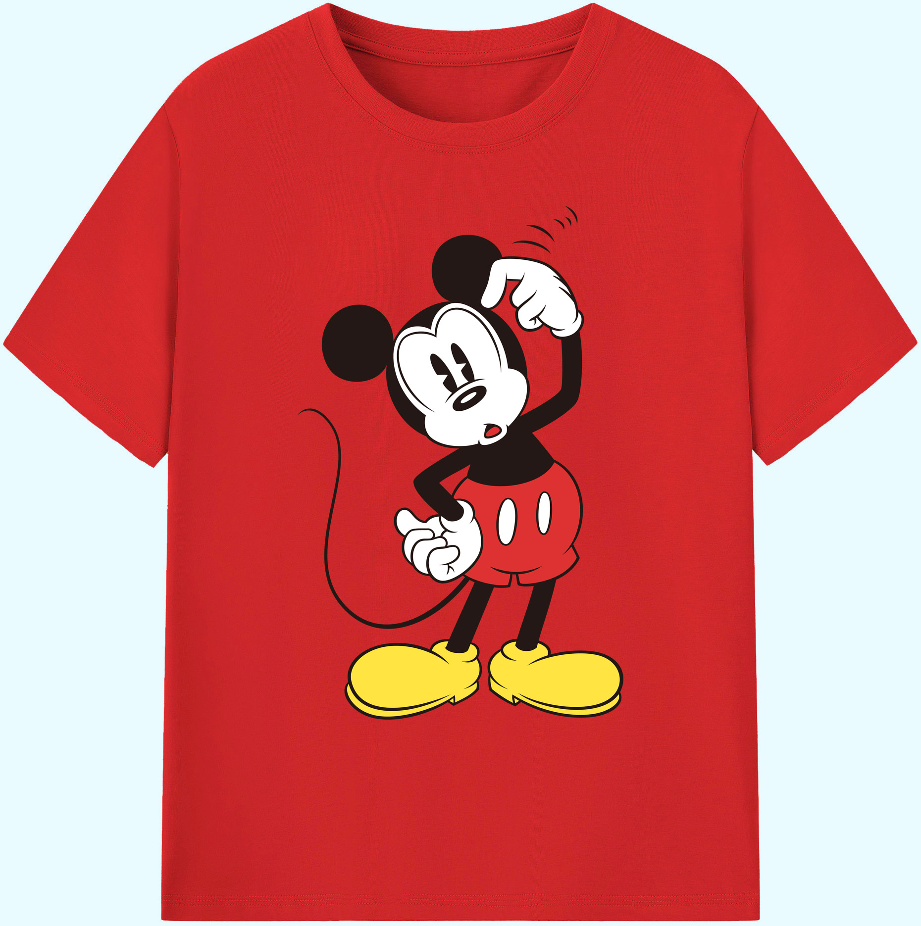ミッキーマウス Mickey Mouse 綿100％ メンズ半袖Tシャツ｜肌触りやわらか＆通気性