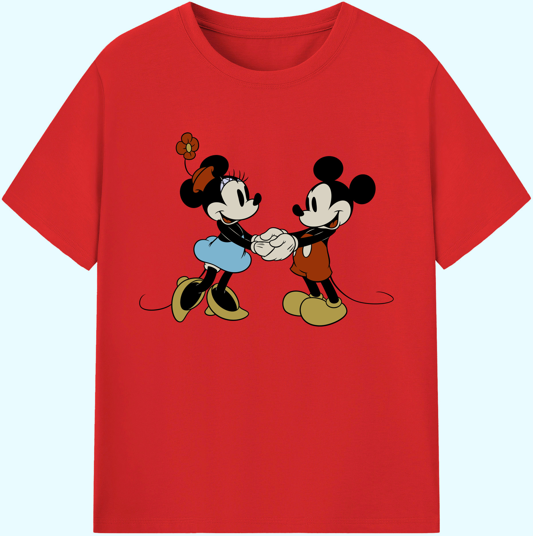 ミッキーマウス Mickey Mouse 綿100％ メンズ半袖Tシャツ｜肌触りやわらか＆通気性