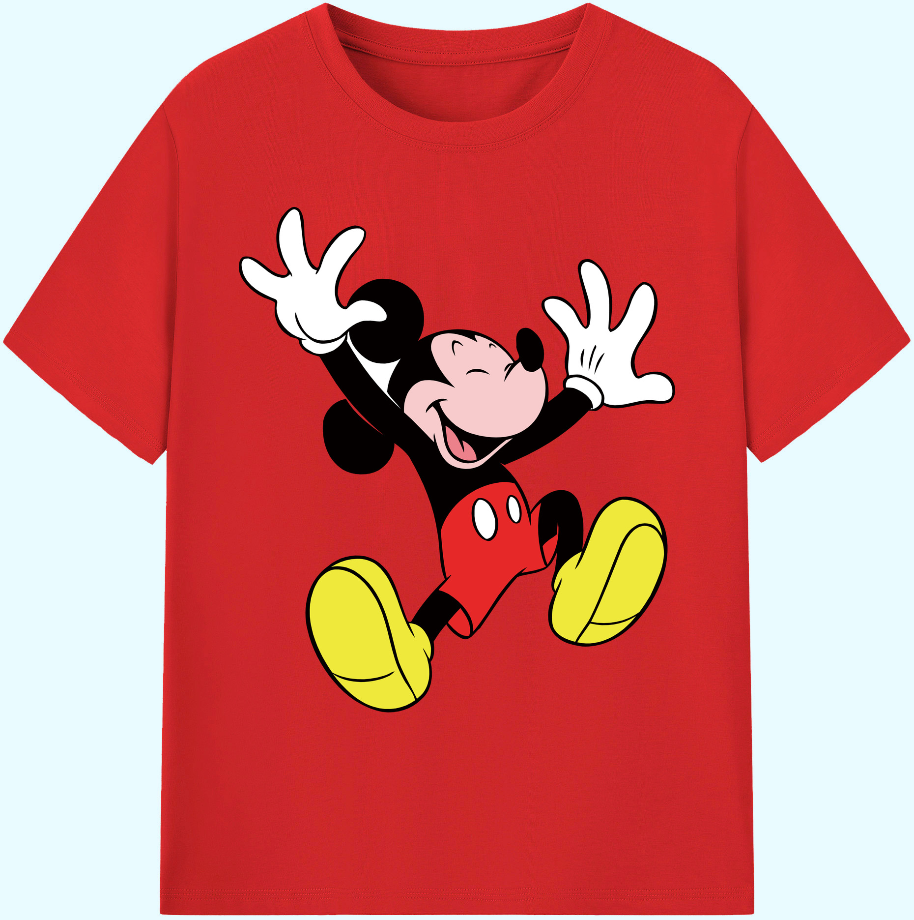 ミッキーマウス Mickey Mouse 綿100％ メンズ半袖Tシャツ｜肌触りやわらか＆通気性