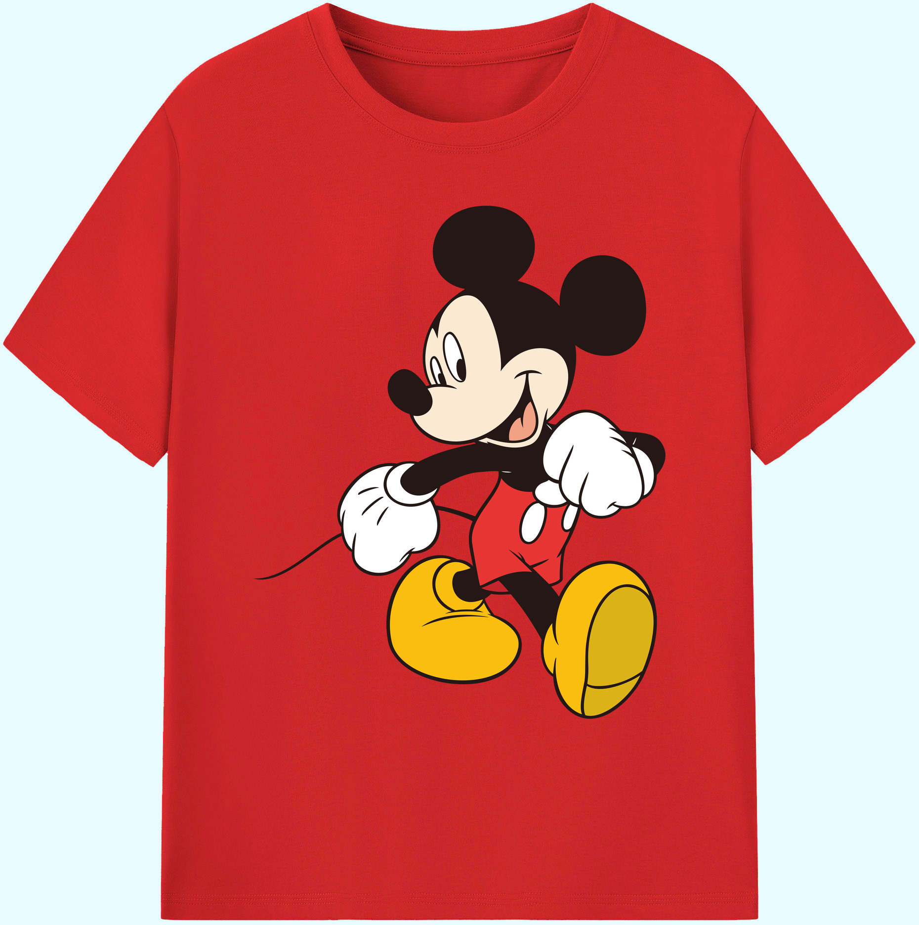 ミッキーマウス Mickey Mouse 綿100％ メンズ半袖Tシャツ｜肌触りやわらか＆通気性
