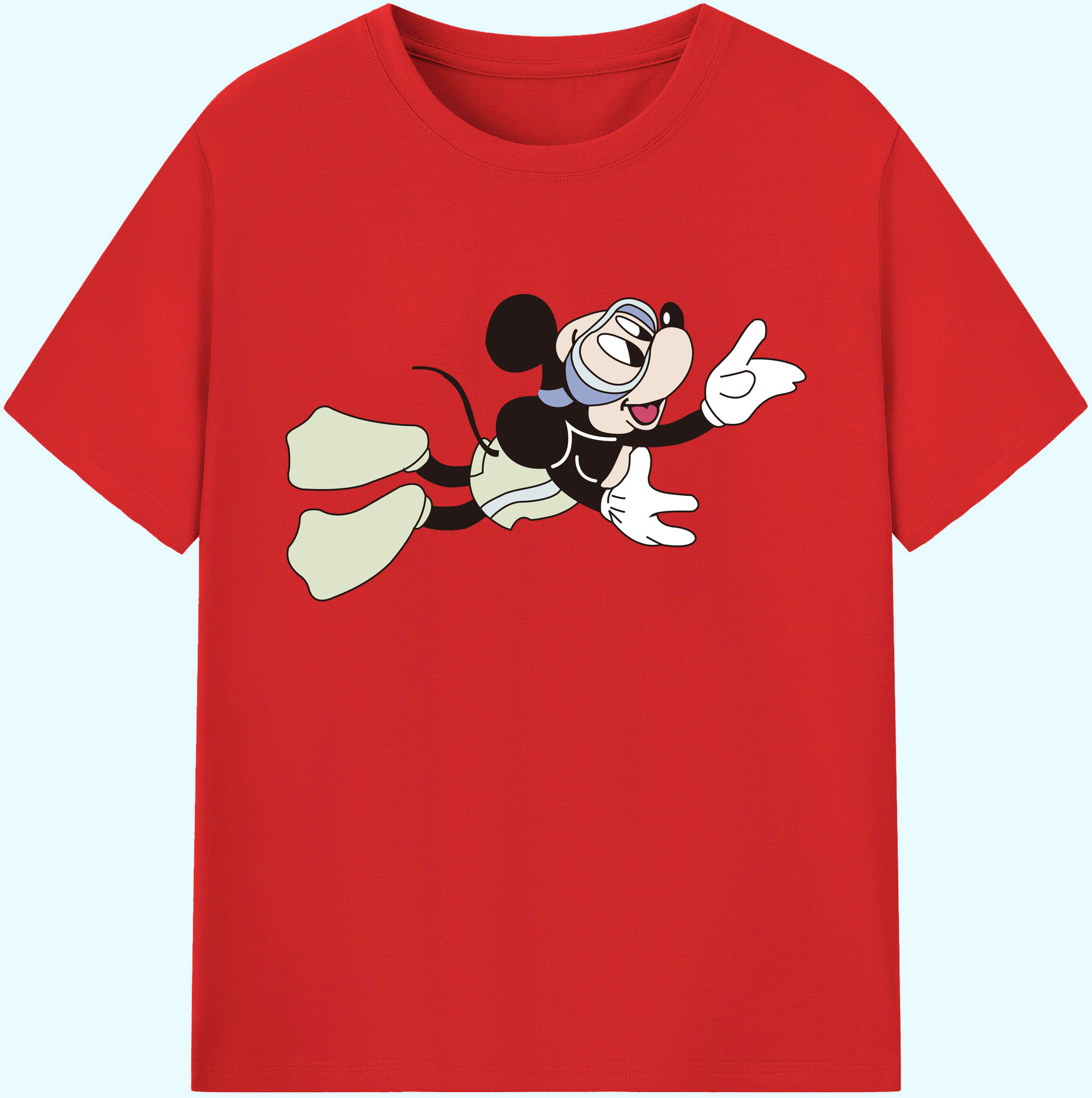 ミッキーマウス Mickey Mouse 綿100％ メンズ半袖Tシャツ｜肌触りやわらか＆通気性