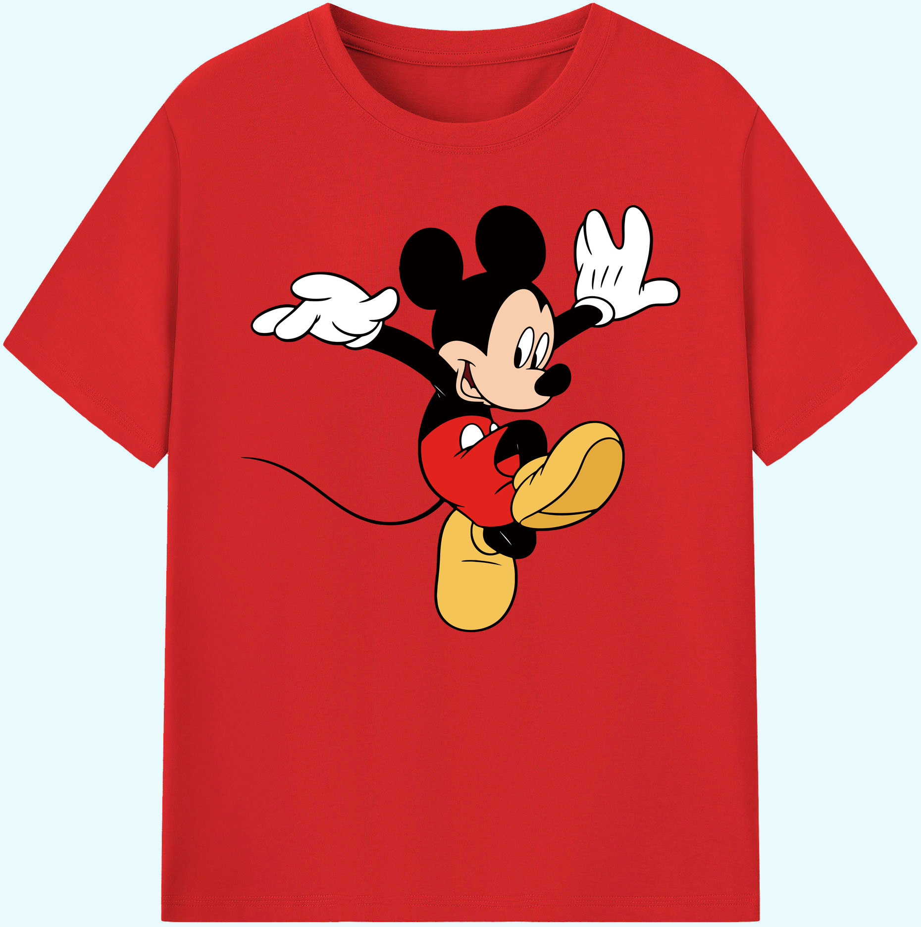 ミッキーマウス Mickey Mouse 綿100％ メンズ半袖Tシャツ｜肌触りやわらか＆通気性