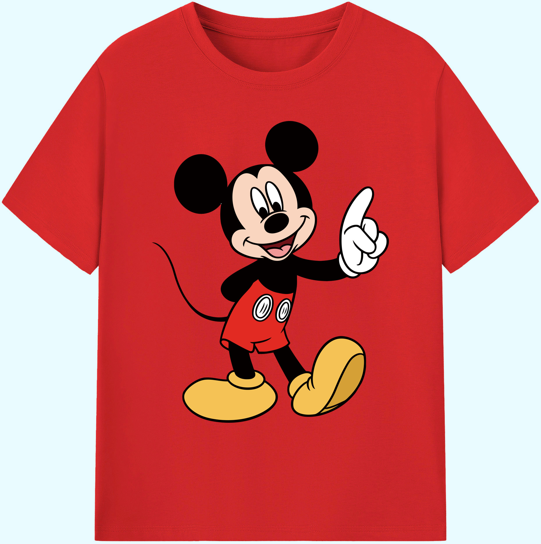 ミッキーマウス Mickey Mouse 綿100％ メンズ半袖Tシャツ｜肌触りやわらか＆通気性