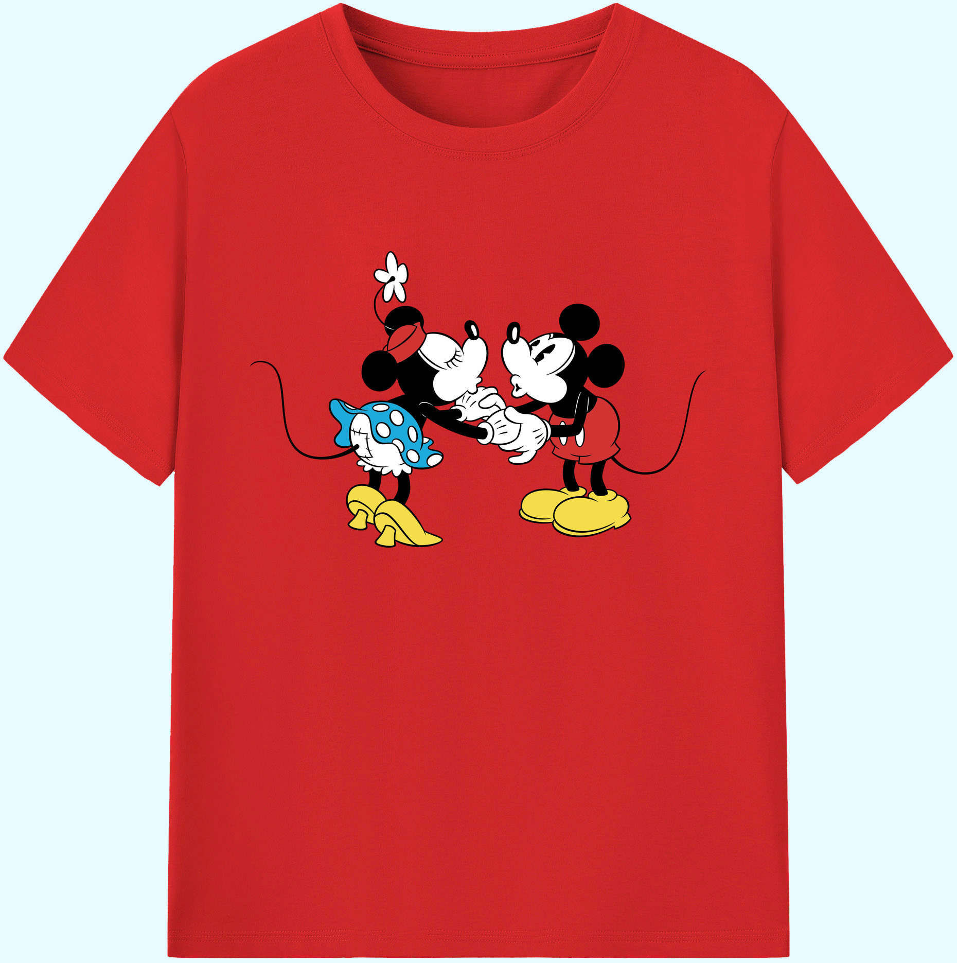 ミッキーマウス Mickey Mouse 綿100％ メンズ半袖Tシャツ｜肌触りやわらか＆通気性