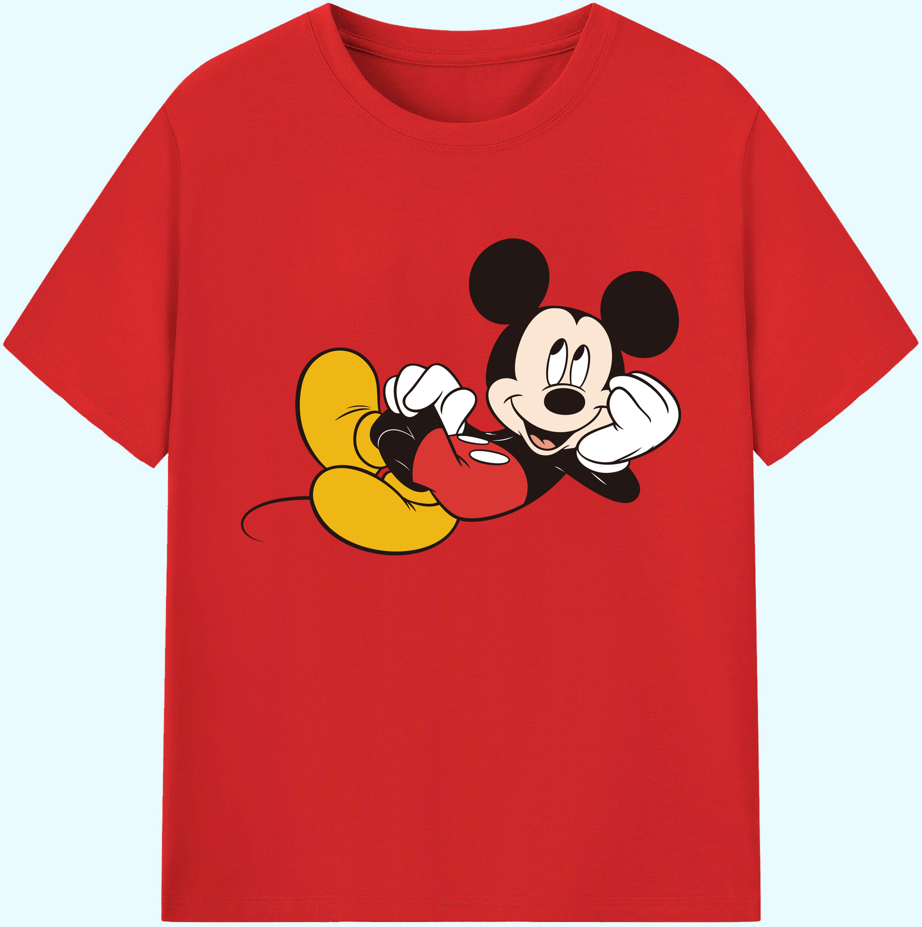 ミッキーマウス Mickey Mouse 綿100％ メンズ半袖Tシャツ｜肌触りやわらか＆通気性