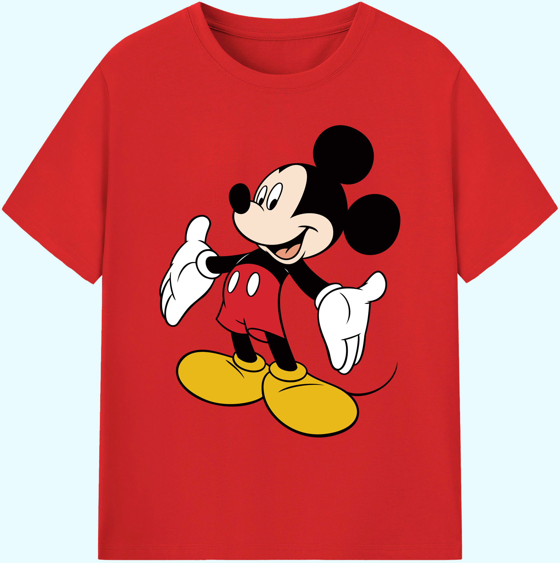 ミッキーマウス Mickey Mouse 綿100％ メンズ半袖Tシャツ｜肌触りやわらか＆通気性