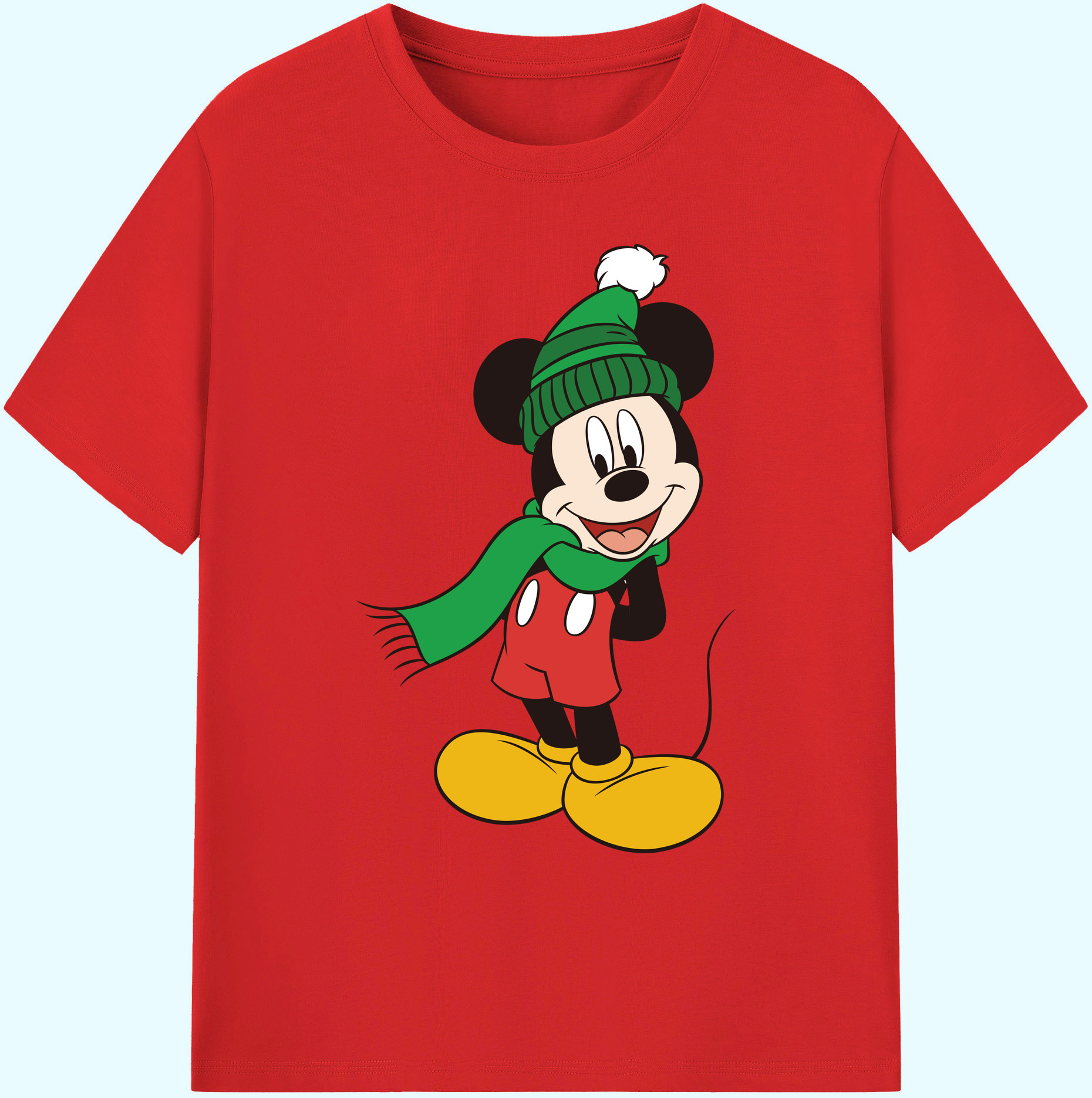 ミッキーマウス Mickey Mouse 綿100％ メンズ半袖Tシャツ｜肌触りやわらか＆通気性