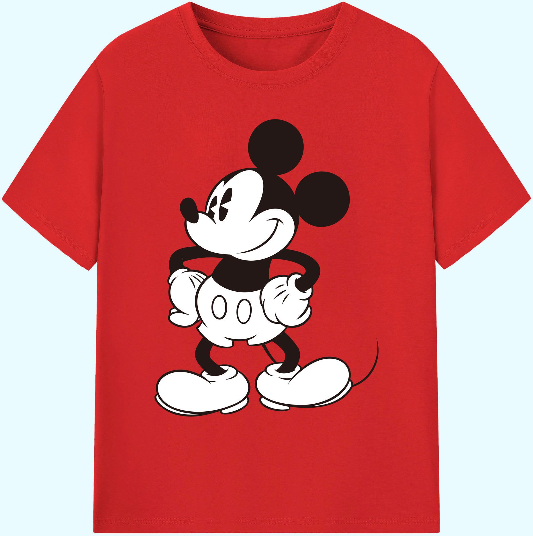 ミッキーマウス Mickey Mouse 綿100％ メンズ半袖Tシャツ｜肌触りやわらか＆通気性