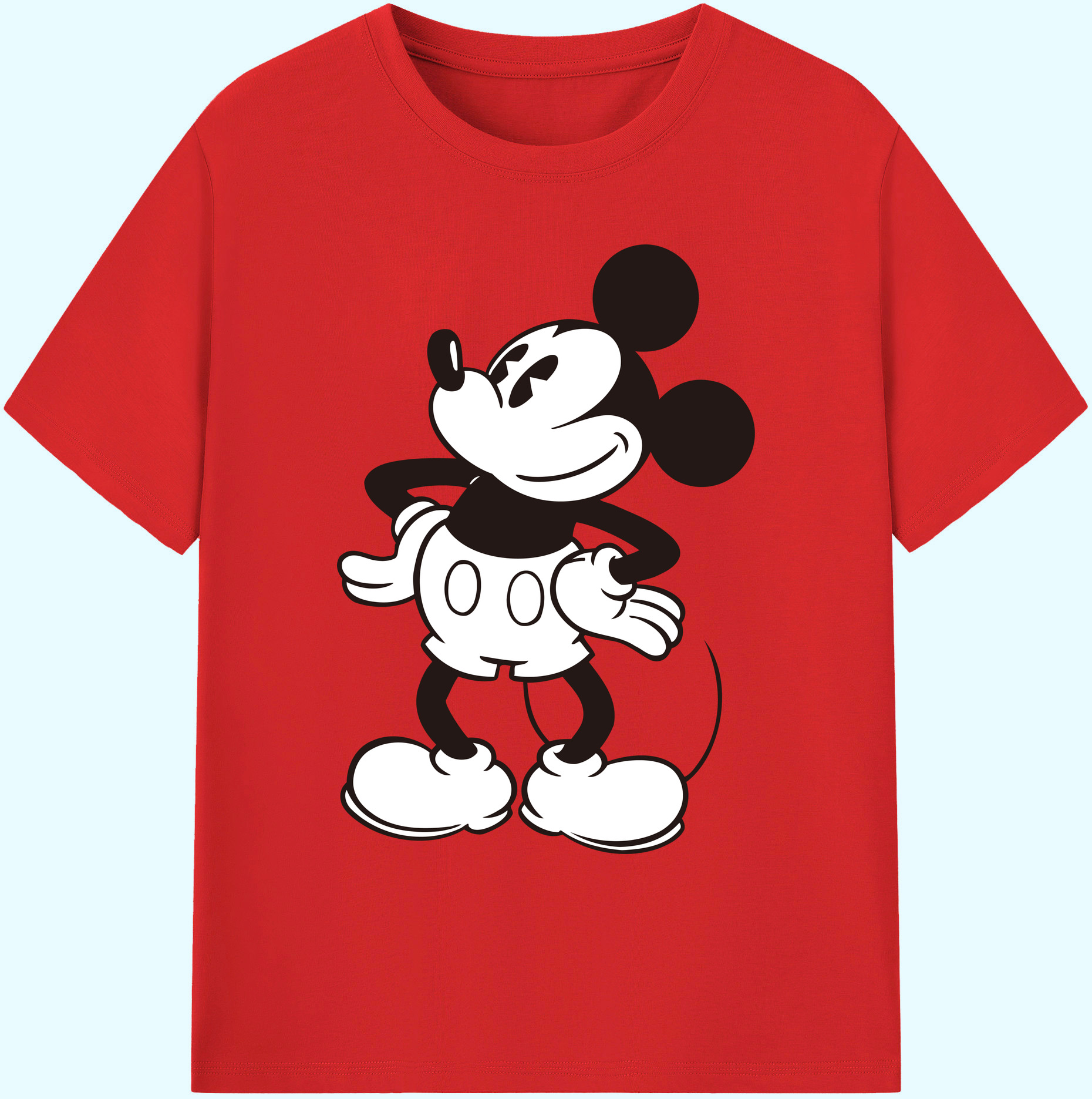 ミッキーマウス Mickey Mouse 綿100％ メンズ半袖Tシャツ｜肌触りやわらか＆通気性