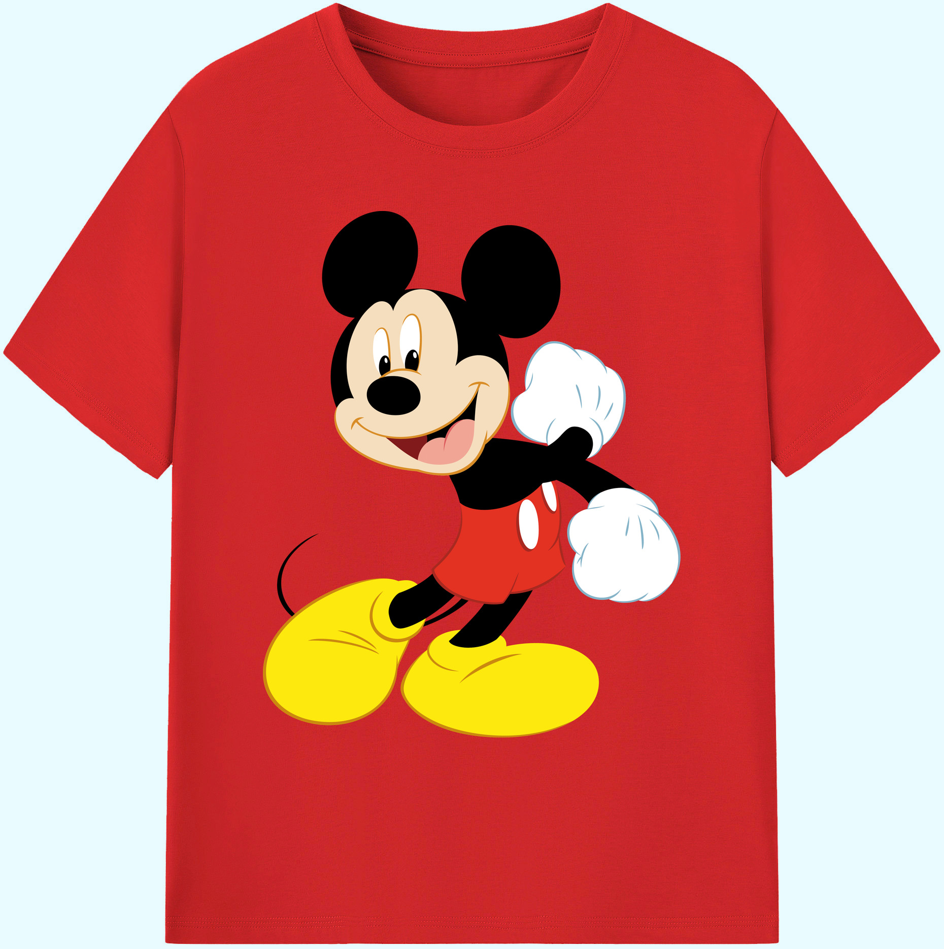 ミッキーマウス Mickey Mouse 綿100％ メンズ半袖Tシャツ｜肌触りやわらか＆通気性