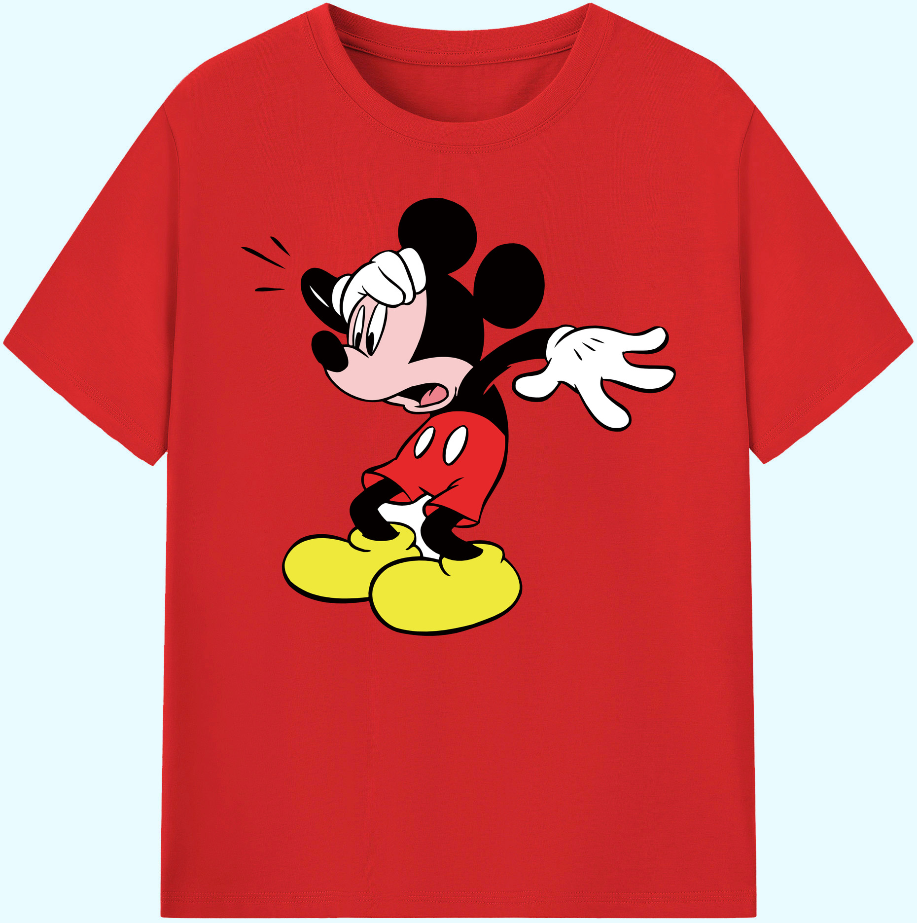 ミッキーマウス Mickey Mouse 綿100％ メンズ半袖Tシャツ｜肌触りやわらか＆通気性