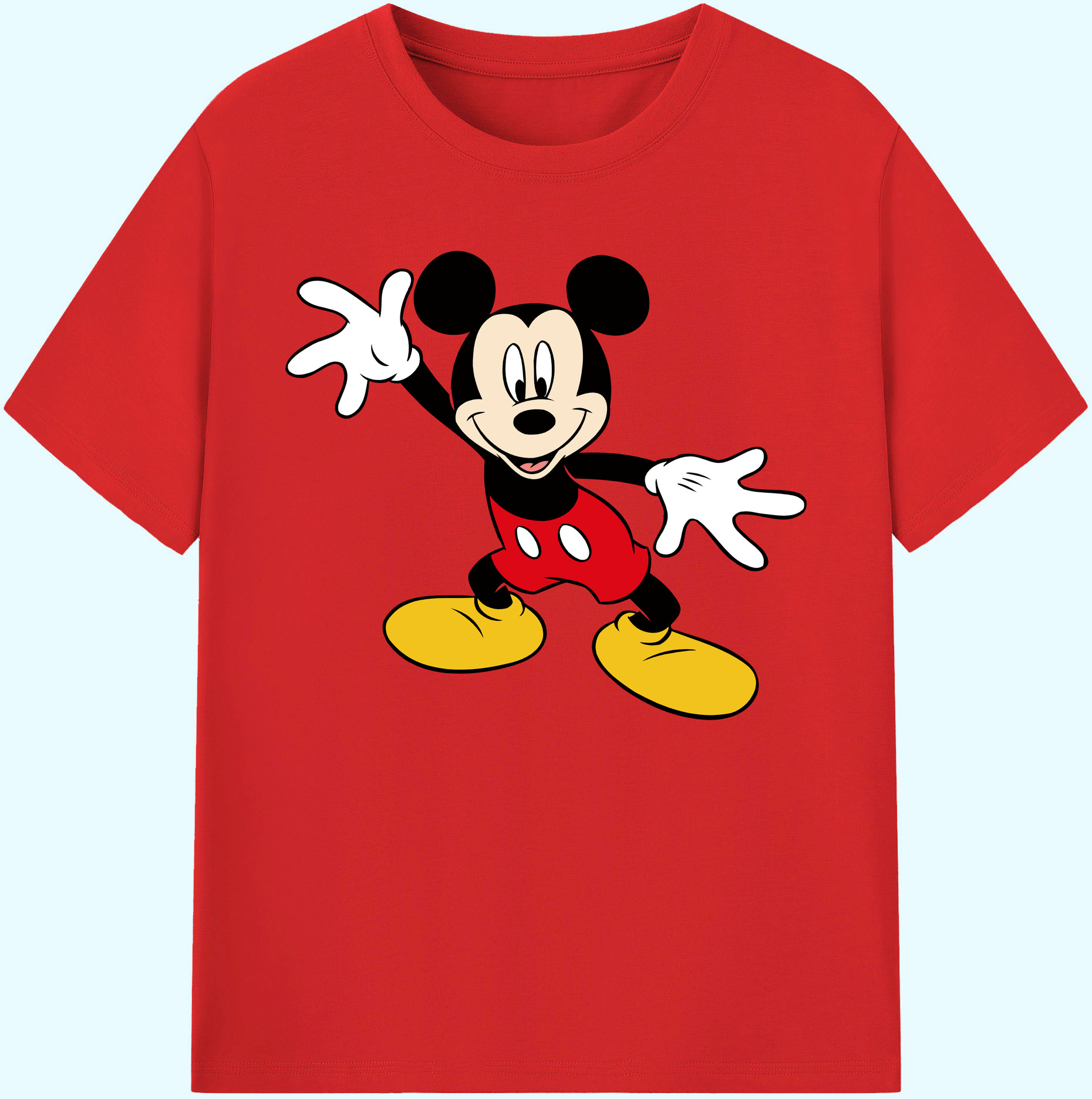 ミッキーマウス Mickey Mouse 綿100％ メンズ半袖Tシャツ｜肌触りやわらか＆通気性