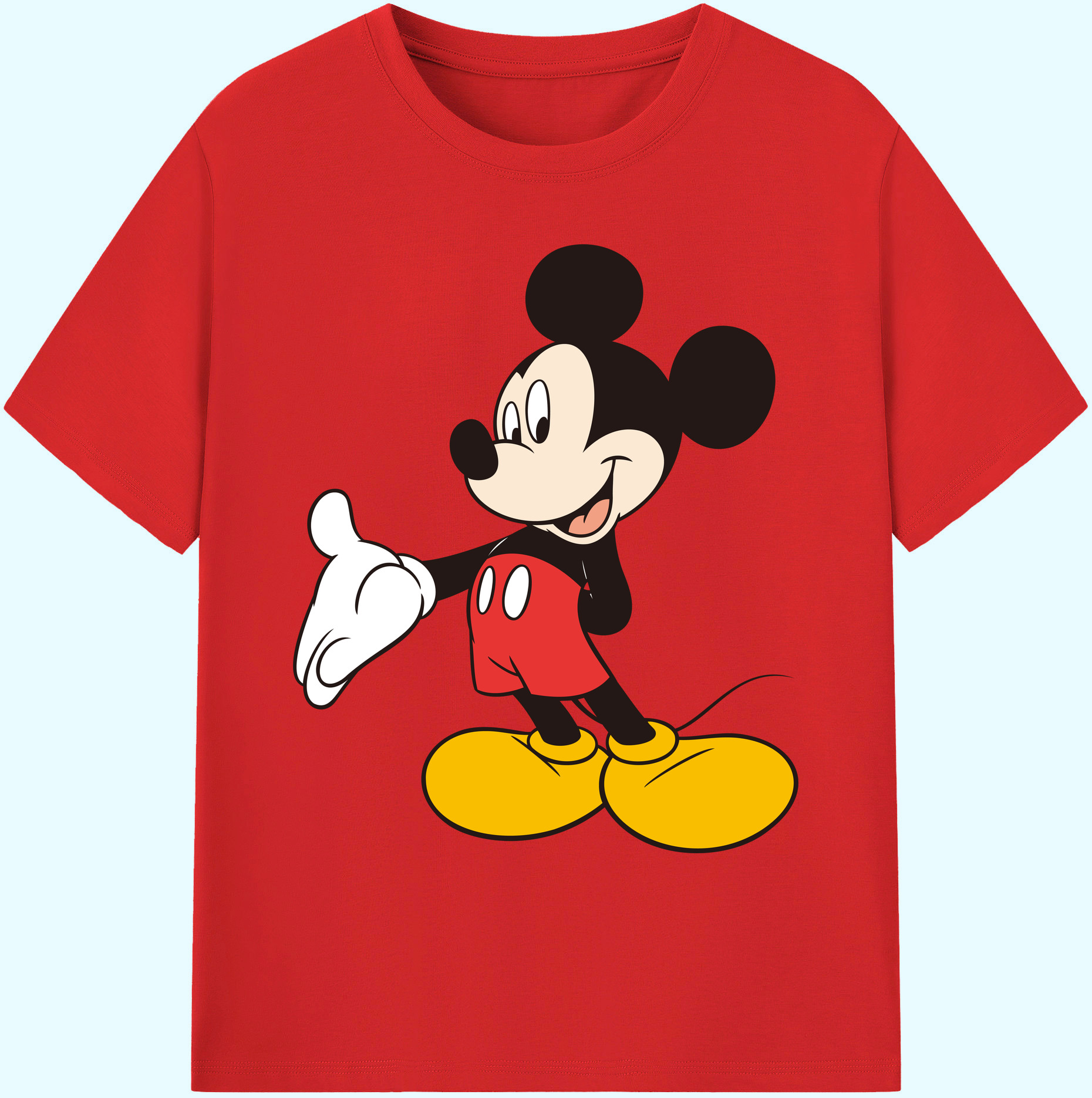 ミッキーマウス Mickey Mouse 綿100％ メンズ半袖Tシャツ｜肌触りやわらか＆通気性