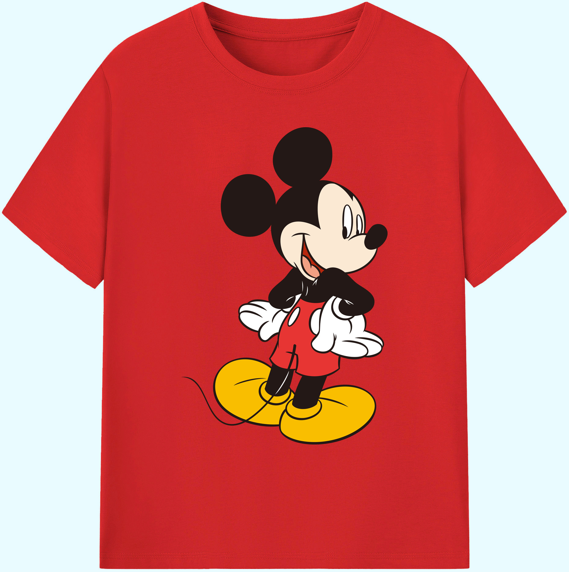 ミッキーマウス Mickey Mouse 綿100％ メンズ半袖Tシャツ｜肌触りやわらか＆通気性