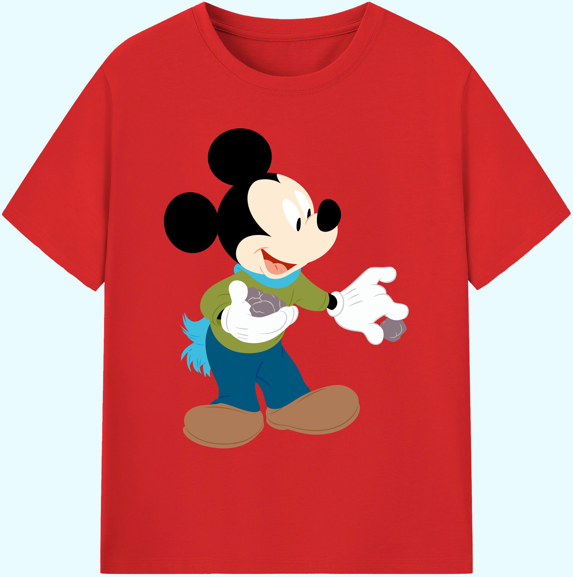 ミッキーマウス Mickey Mouse 綿100％ メンズ半袖Tシャツ｜肌触りやわらか＆通気性