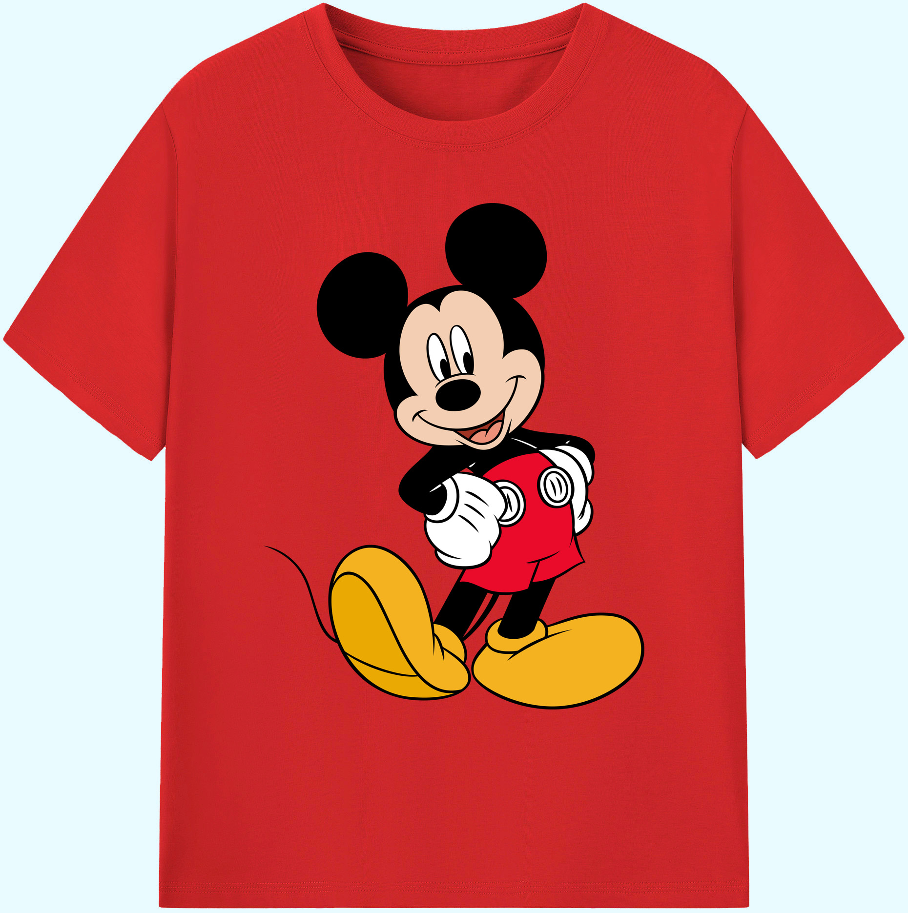 ミッキーマウス Mickey Mouse 綿100％ メンズ半袖Tシャツ｜肌触りやわらか＆通気性