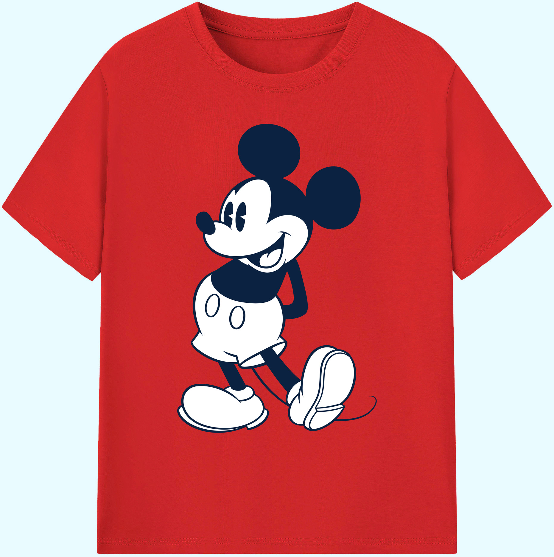 ミッキーマウス Mickey Mouse 綿100％ メンズ半袖Tシャツ｜肌触りやわらか＆通気性