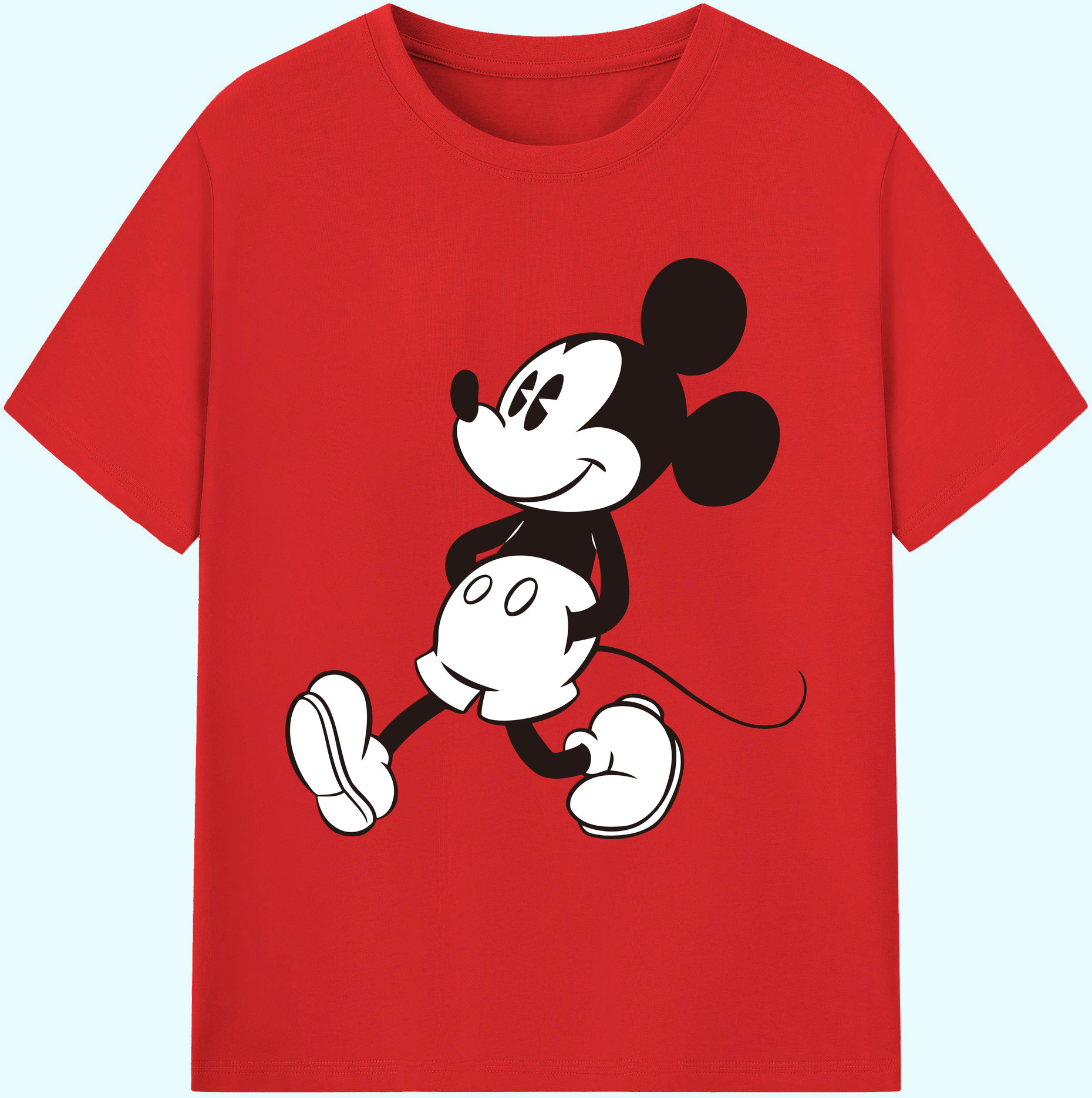 ミッキーマウス Mickey Mouse 綿100％ メンズ半袖Tシャツ｜肌触りやわらか＆通気性