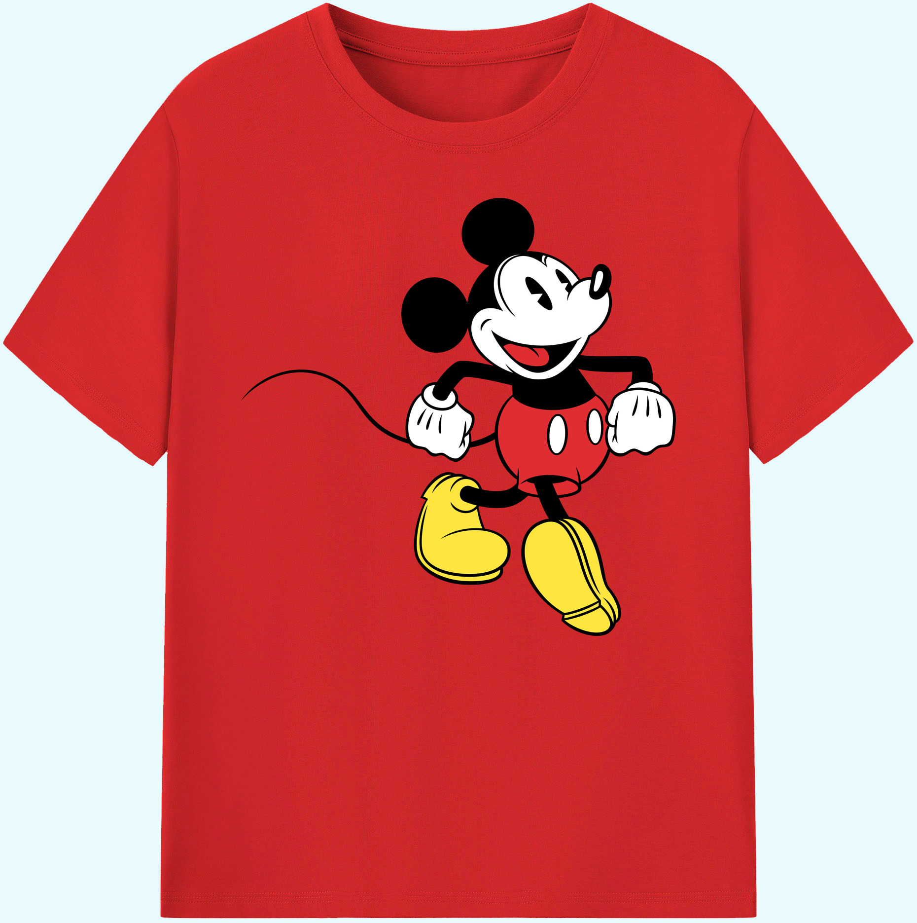 ミッキーマウス Mickey Mouse 綿100％ メンズ半袖Tシャツ｜肌触りやわらか＆通気性