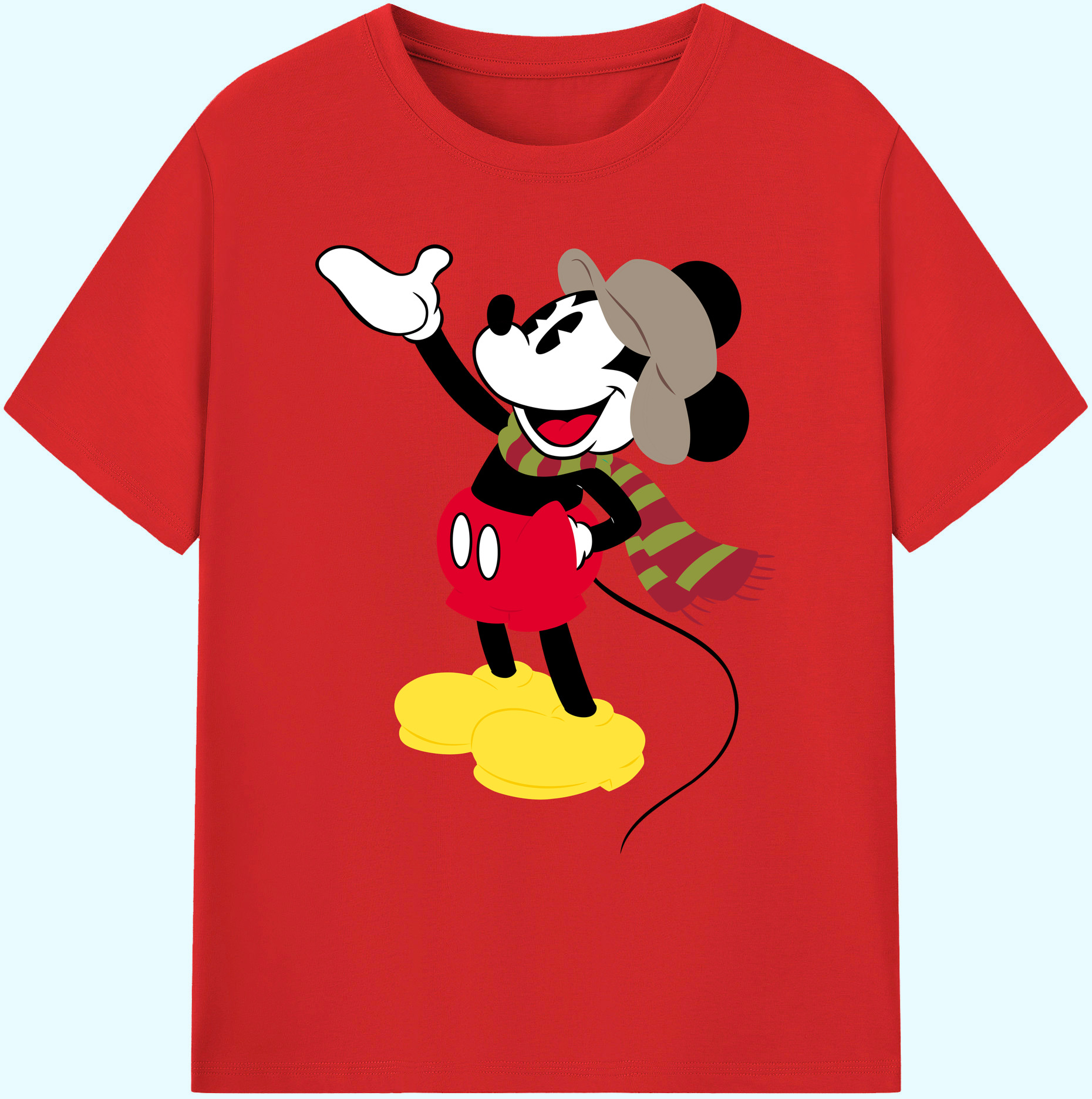 ミッキーマウス Mickey Mouse 綿100％ メンズ半袖Tシャツ｜肌触りやわらか＆通気性