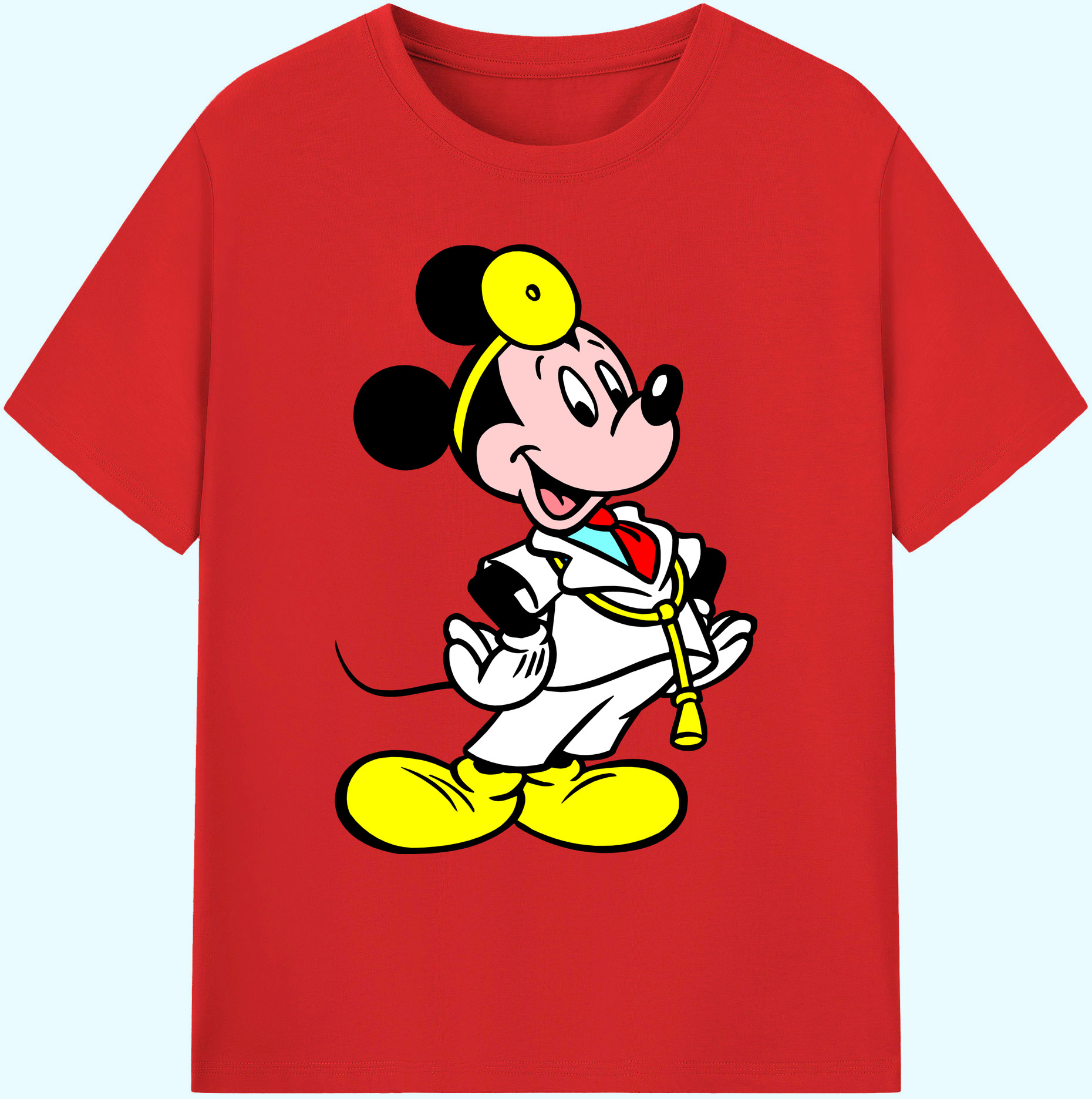 ミッキーマウス Mickey Mouse 綿100％ メンズ半袖Tシャツ｜肌触りやわらか＆通気性