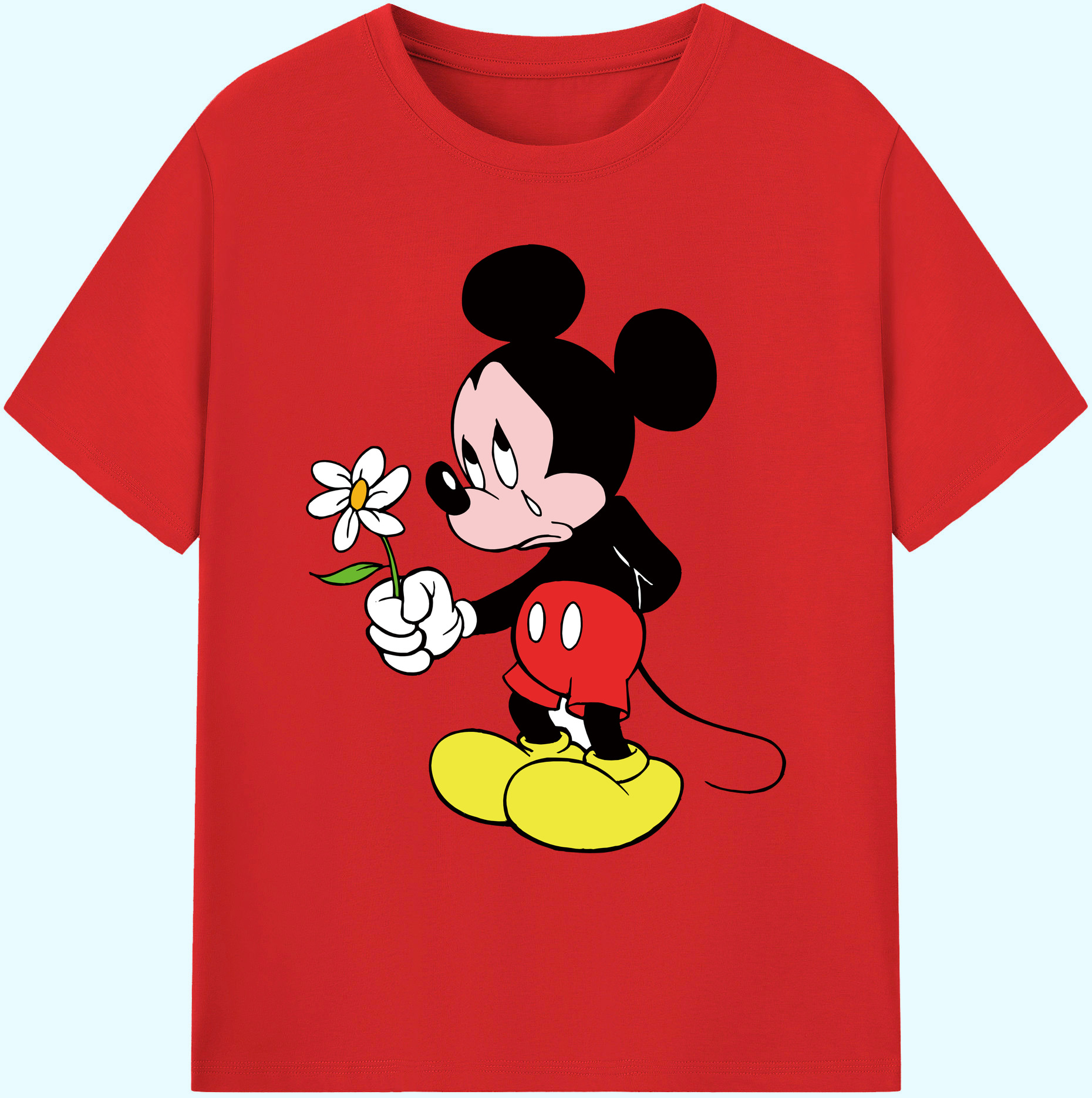 ミッキーマウス Mickey Mouse 綿100％ メンズ半袖Tシャツ｜肌触りやわらか＆通気性