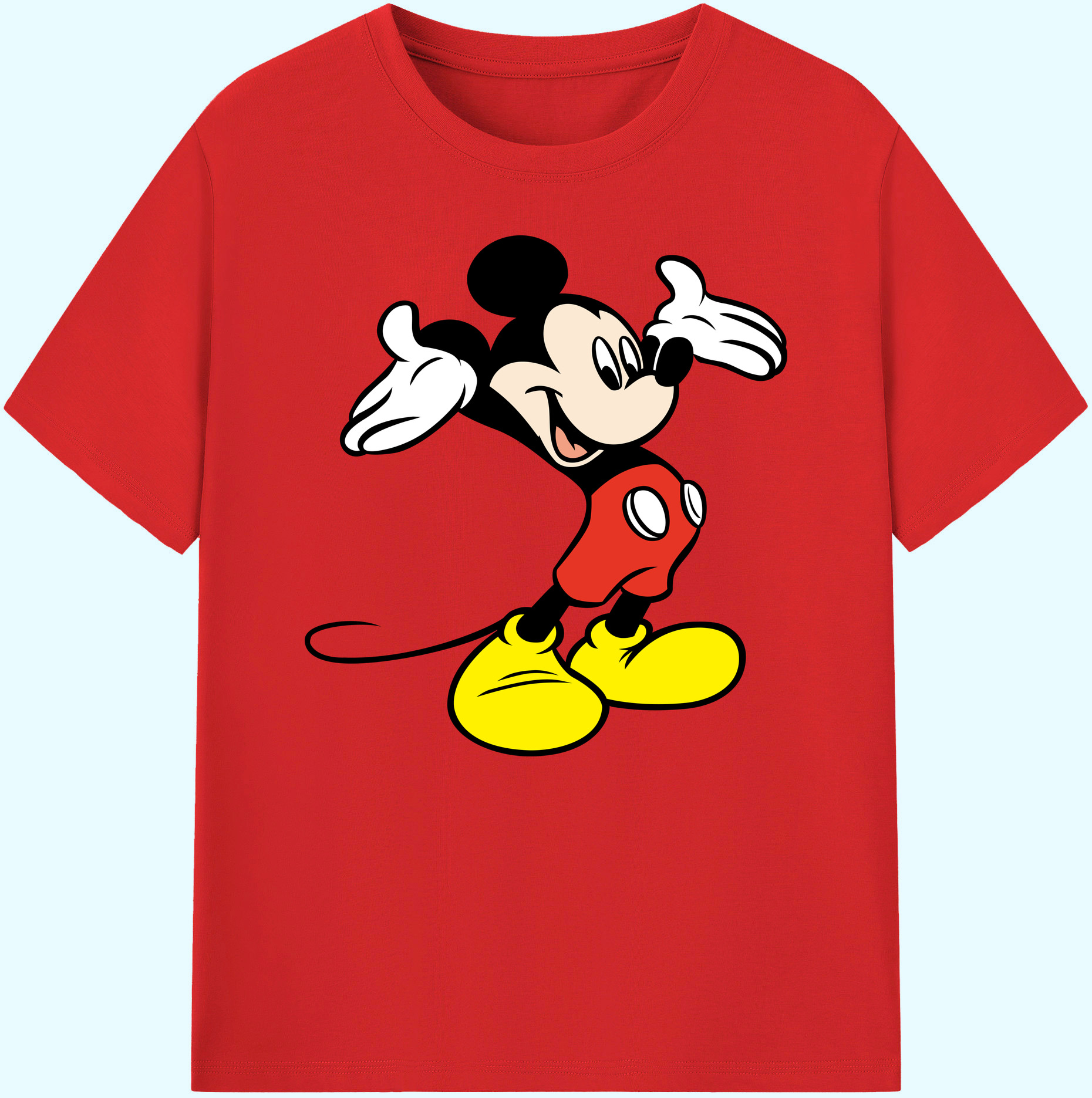 ミッキーマウス Mickey Mouse 綿100％ メンズ半袖Tシャツ｜肌触りやわらか＆通気性