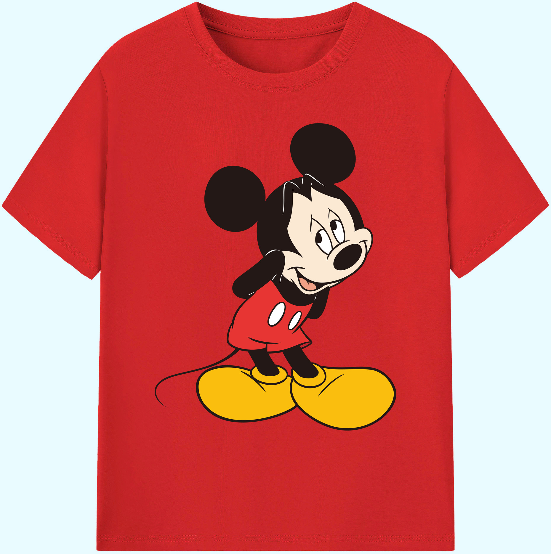 ミッキーマウス Mickey Mouse 綿100％ メンズ半袖Tシャツ｜肌触りやわらか＆通気性