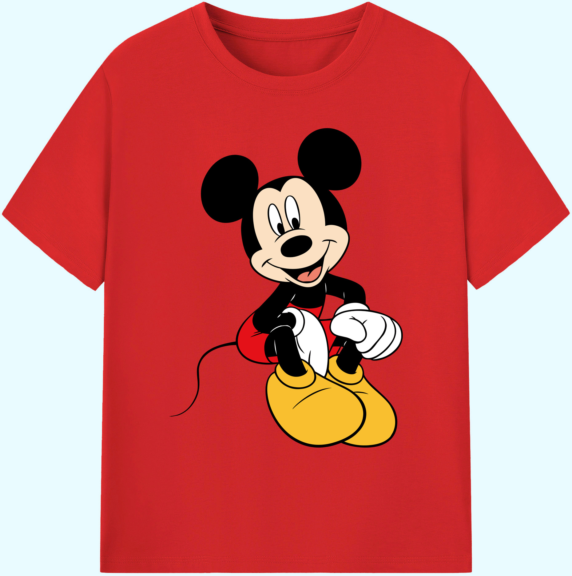 ミッキーマウス Mickey Mouse 綿100％ メンズ半袖Tシャツ｜肌触りやわらか＆通気性