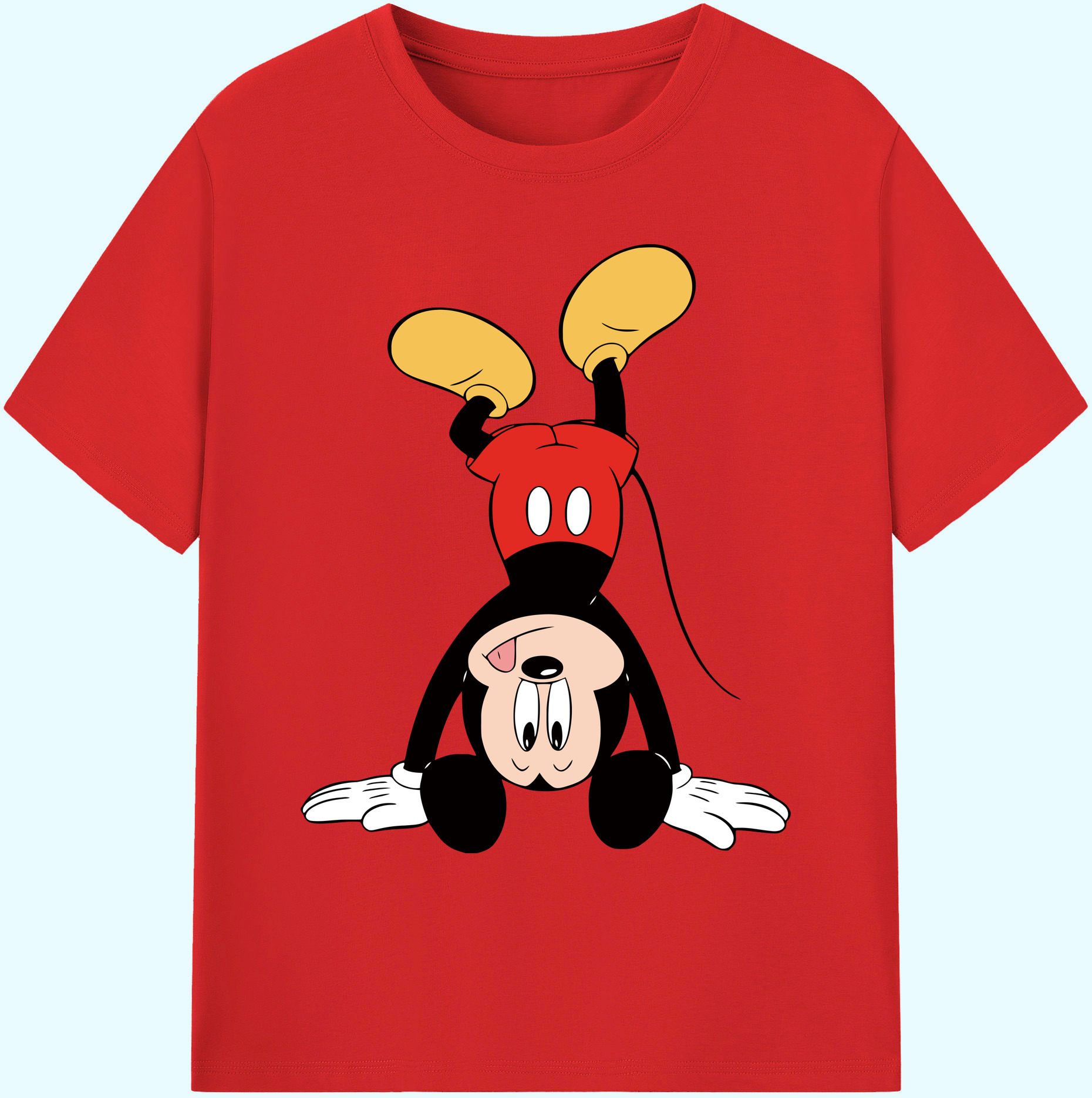 ミッキーマウス Mickey Mouse 綿100％ メンズ半袖Tシャツ｜肌触りやわらか＆通気性