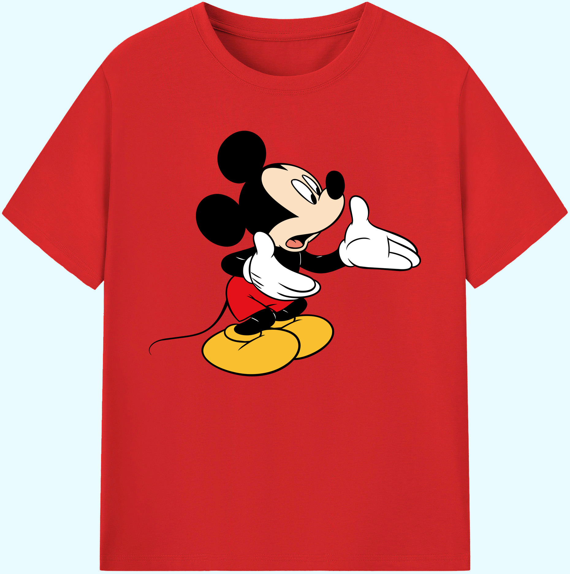 ミッキーマウス Mickey Mouse 綿100％ メンズ半袖Tシャツ｜肌触りやわらか＆通気性