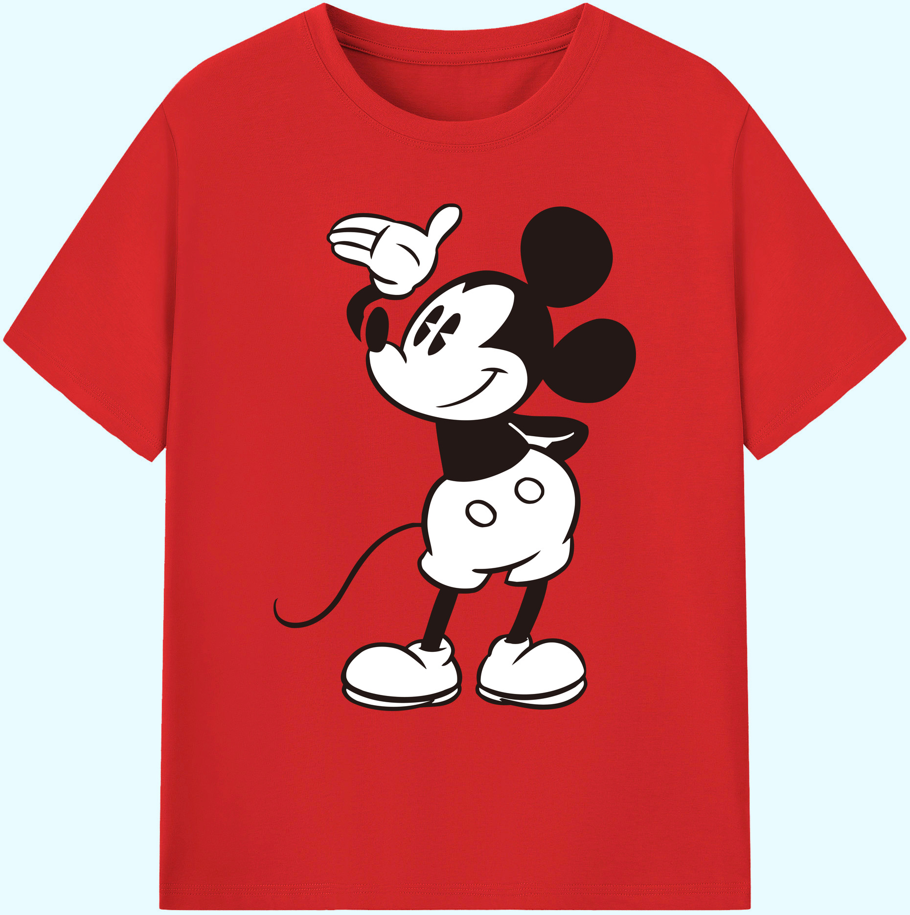 ミッキーマウス Mickey Mouse 綿100％ メンズ半袖Tシャツ｜肌触りやわらか＆通気性