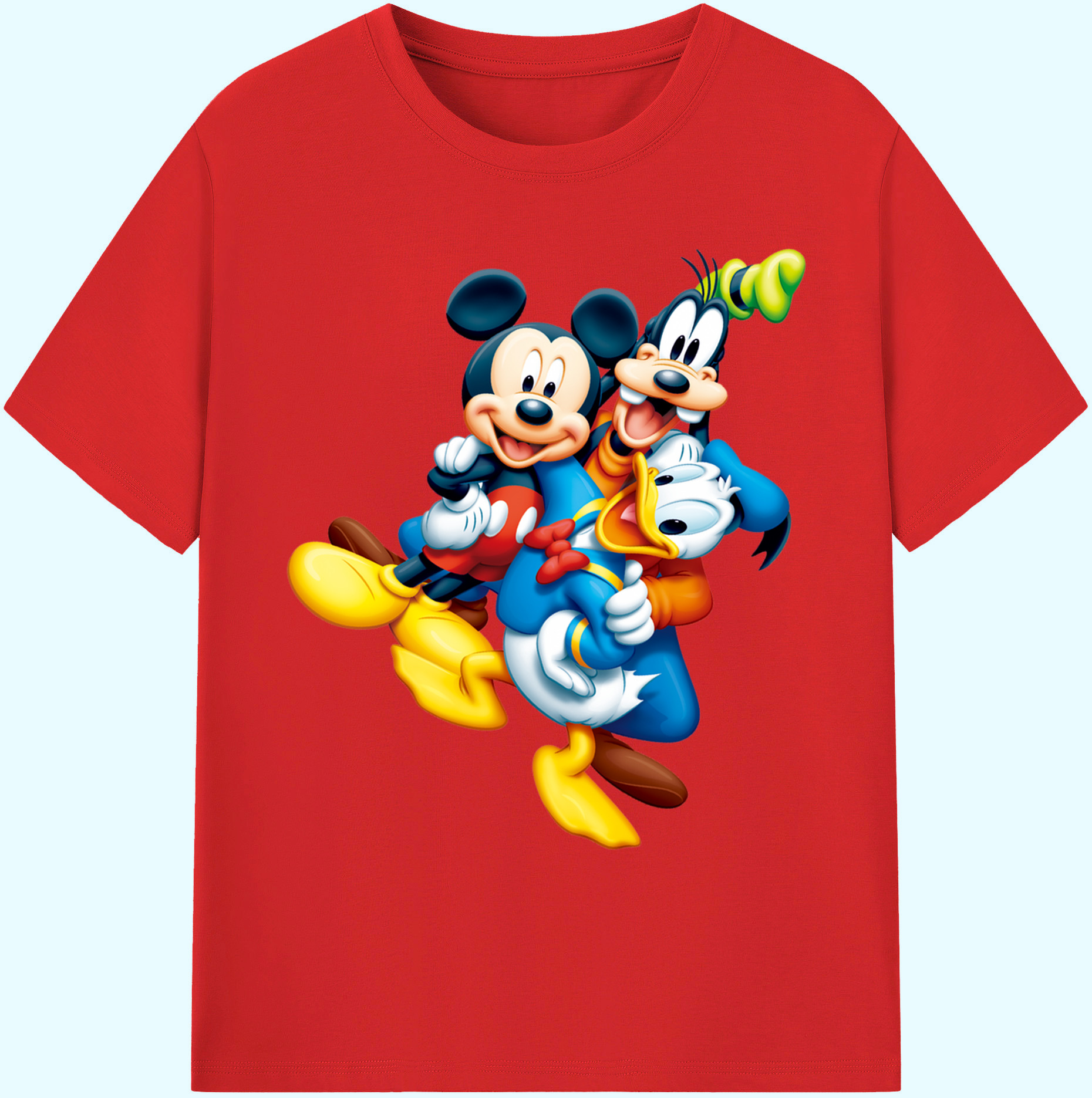 ミッキーマウス Mickey Mouse 綿100％ メンズ半袖Tシャツ｜肌触りやわらか＆通気性