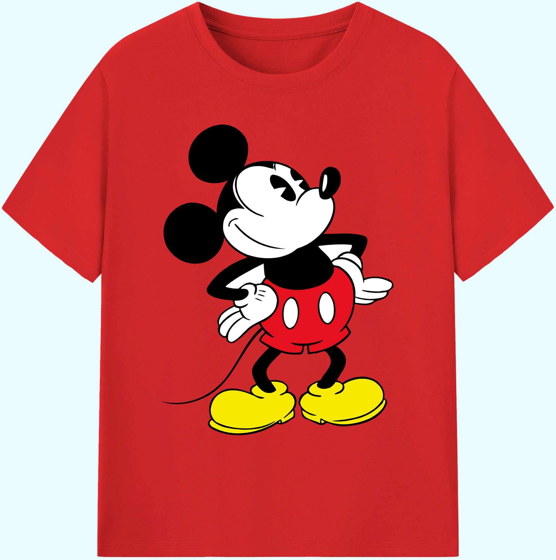 ミッキーマウス Mickey Mouse 綿100％ メンズ半袖Tシャツ｜肌触りやわらか＆通気性