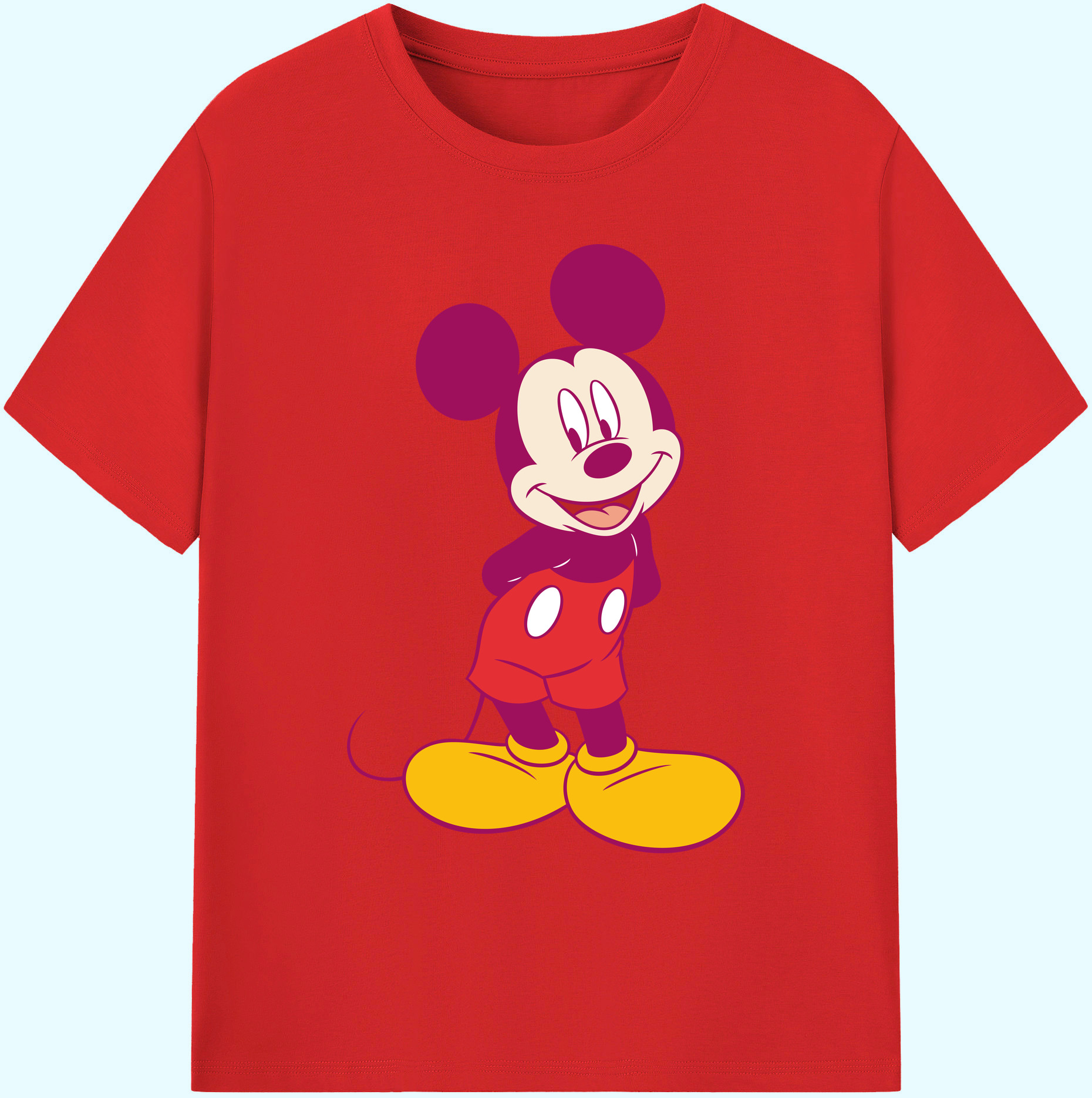 ミッキーマウス Mickey Mouse 綿100％ メンズ半袖Tシャツ｜肌触りやわらか＆通気性