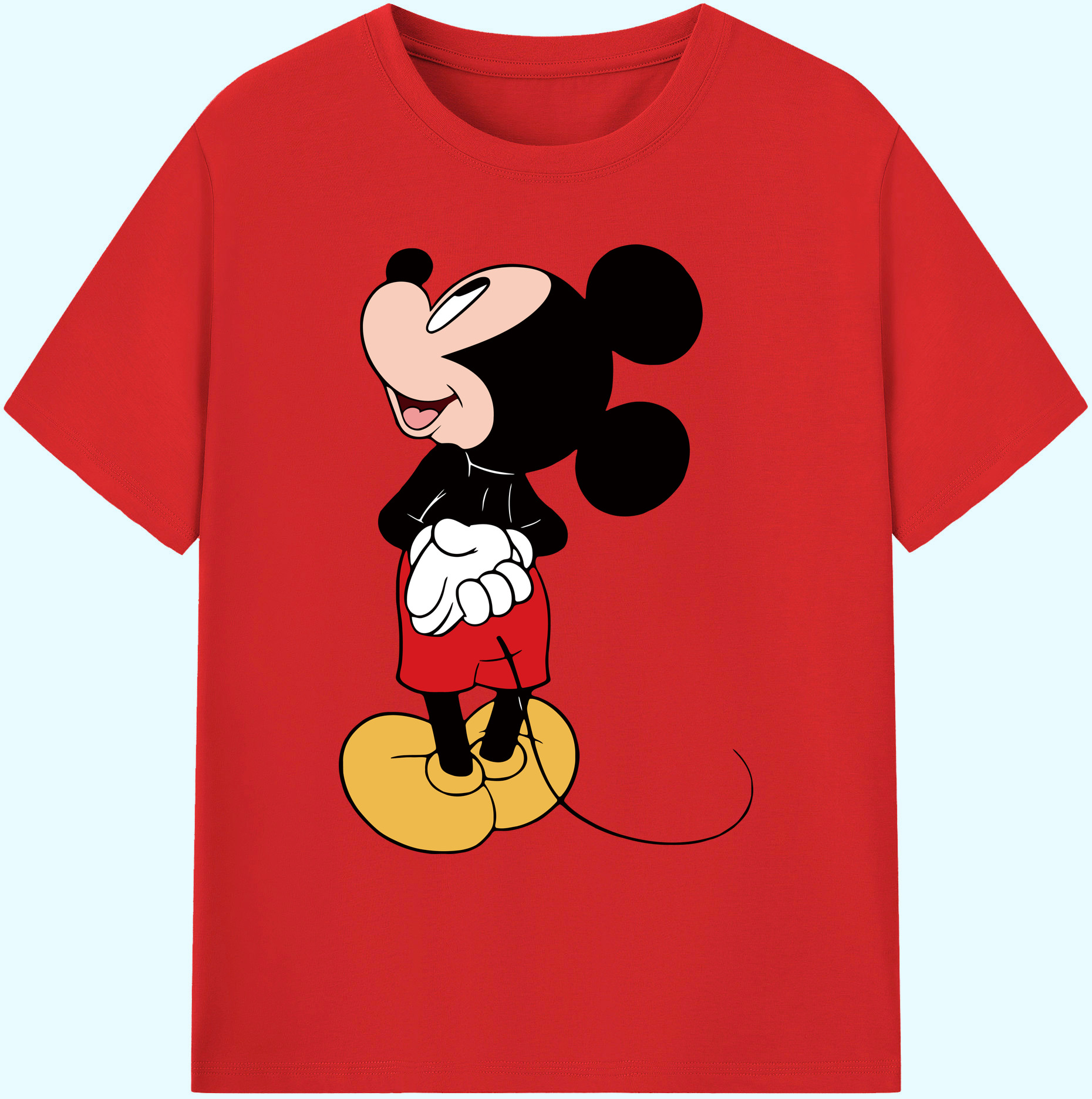 ミッキーマウス Mickey Mouse 綿100％ メンズ半袖Tシャツ｜肌触りやわらか＆通気性