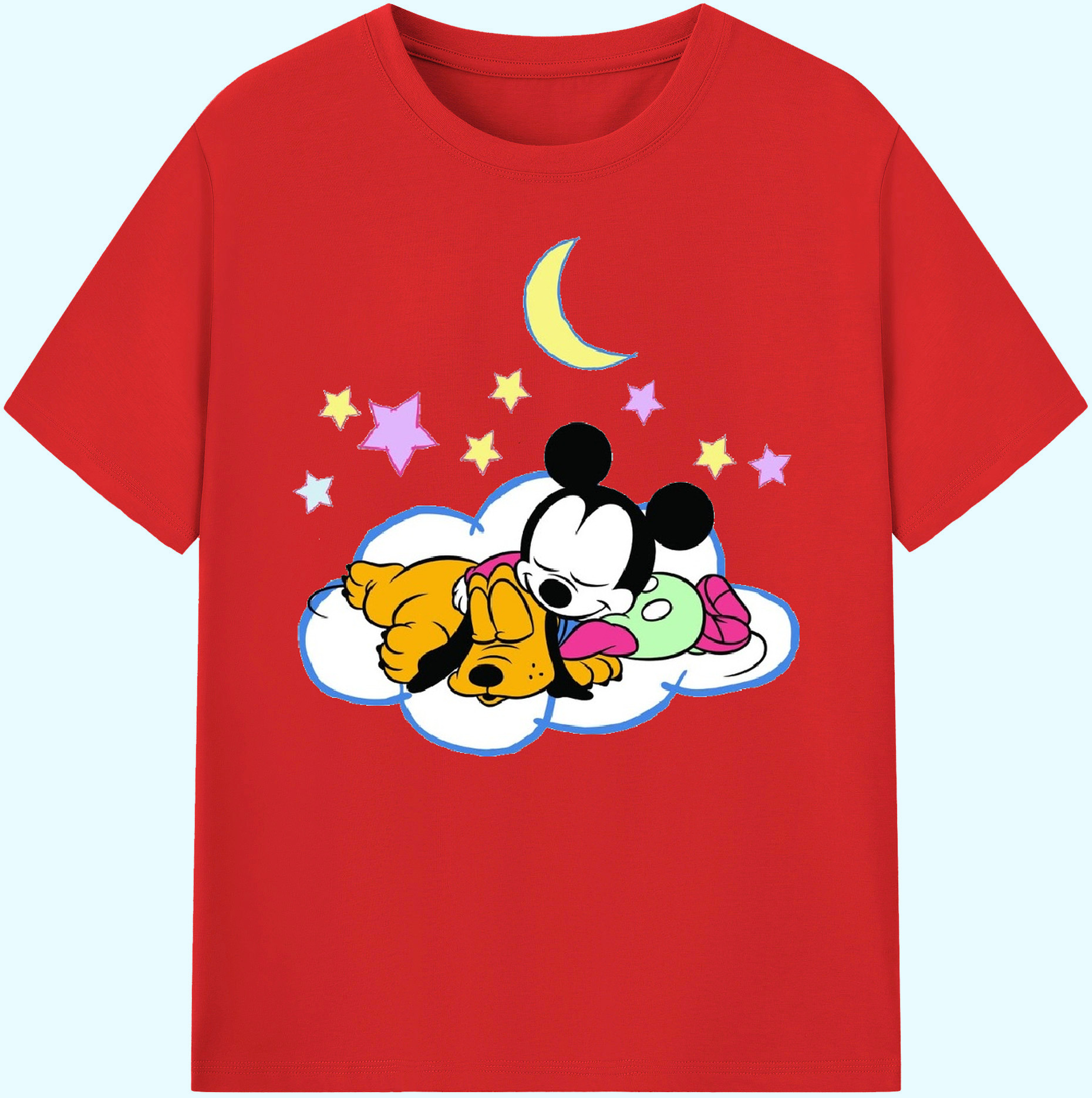ミッキーマウス Mickey Mouse 綿100％ メンズ半袖Tシャツ｜肌触りやわらか＆通気性
