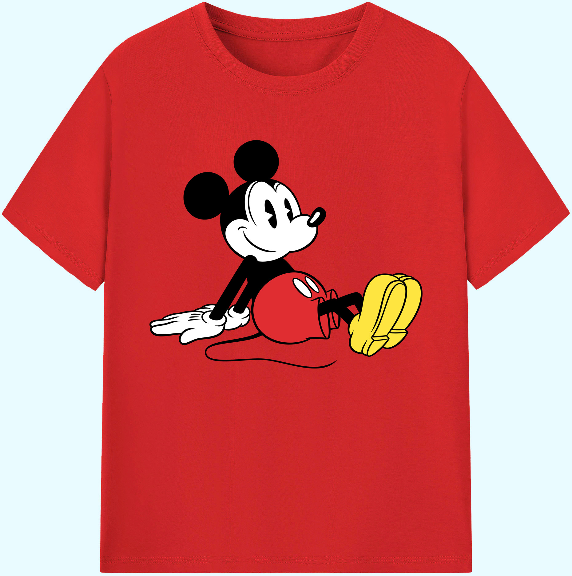 ミッキーマウス Mickey Mouse 綿100％ メンズ半袖Tシャツ｜肌触りやわらか＆通気性