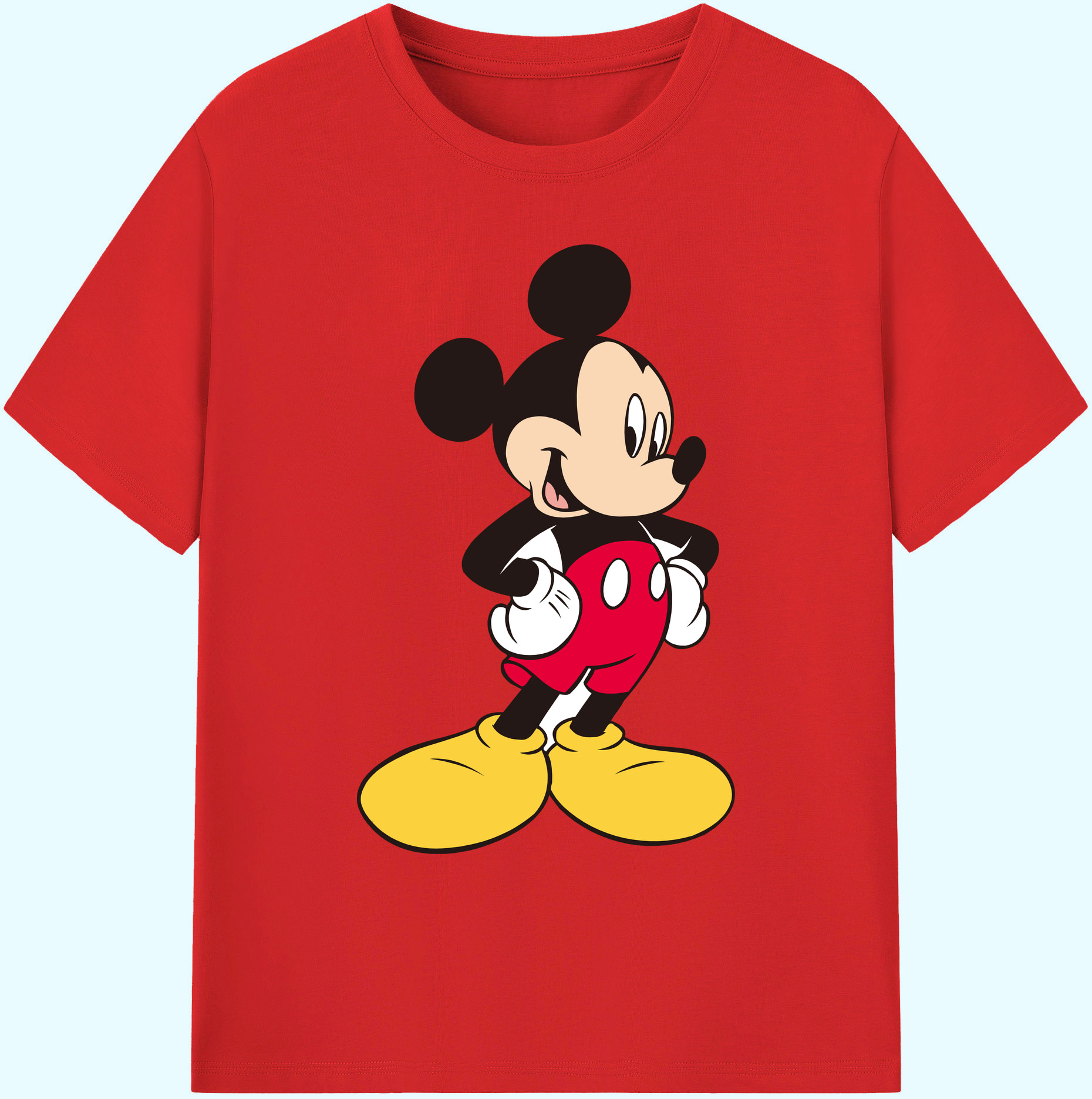 ミッキーマウス Mickey Mouse 綿100％ メンズ半袖Tシャツ｜肌触りやわらか＆通気性