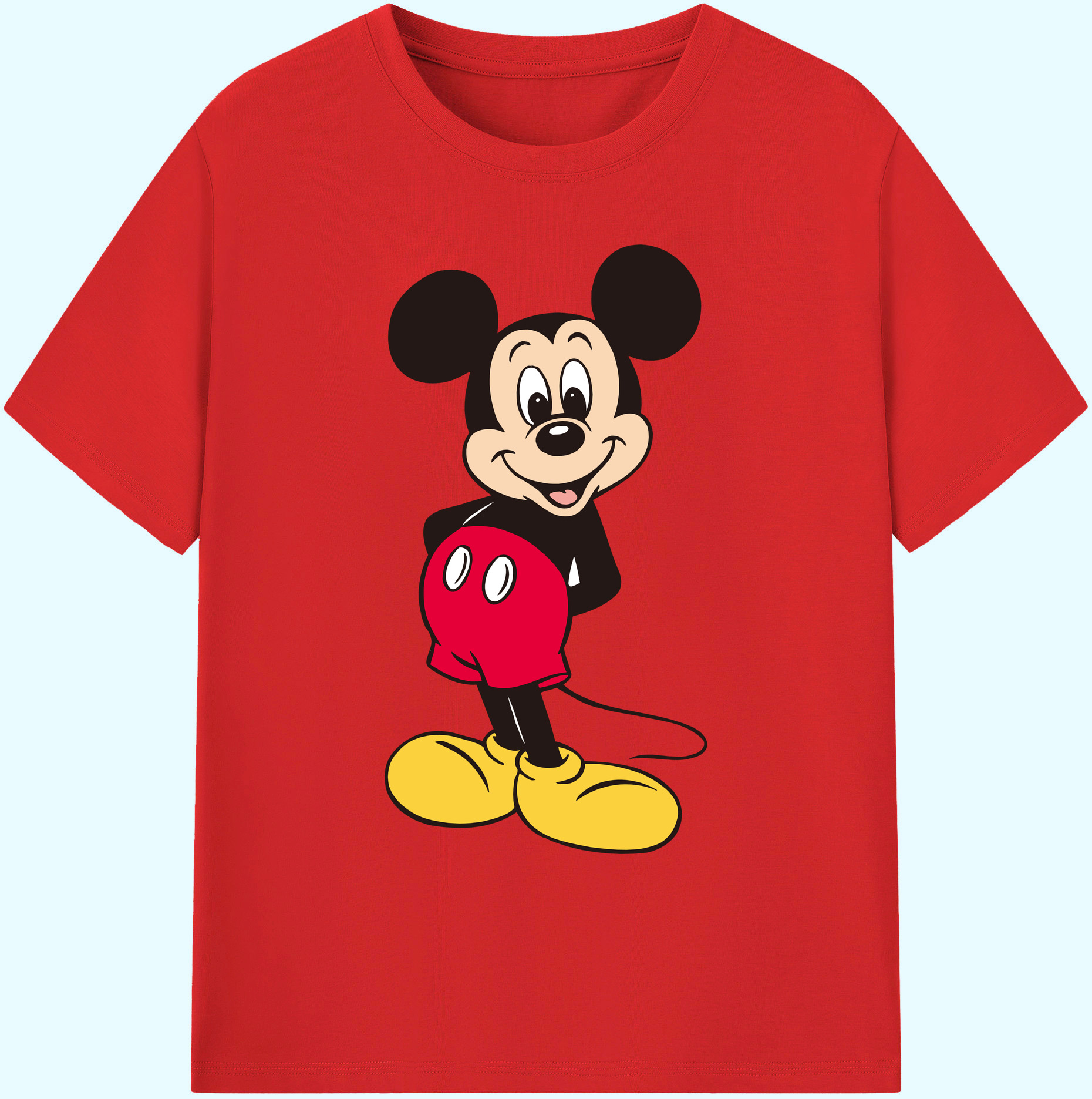 ミッキーマウス Mickey Mouse 綿100％ メンズ半袖Tシャツ｜肌触りやわらか＆通気性